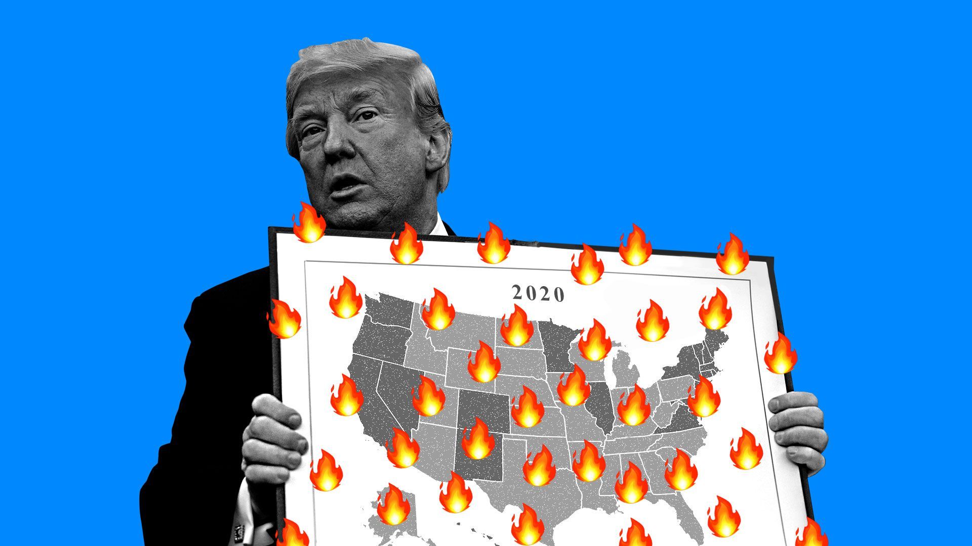 Trump holding election map