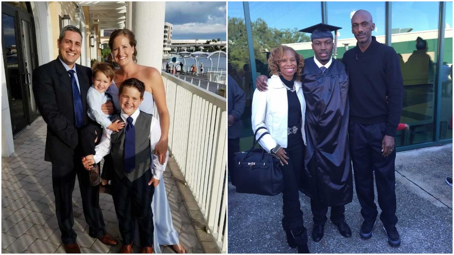 The Aguerreberry family (left) and the Morse family (right).