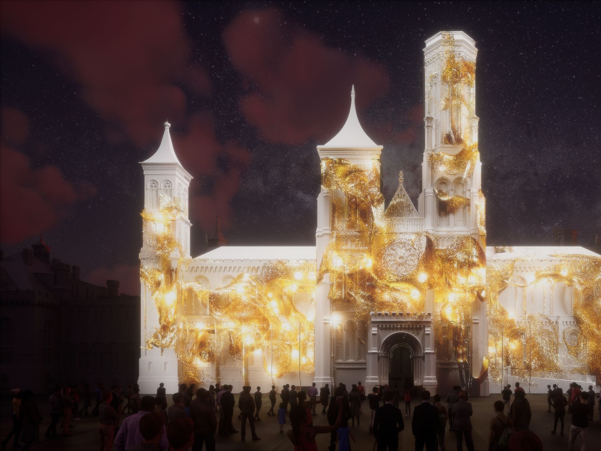Refik Anadol transforms Smithsonian Castle into immersive art