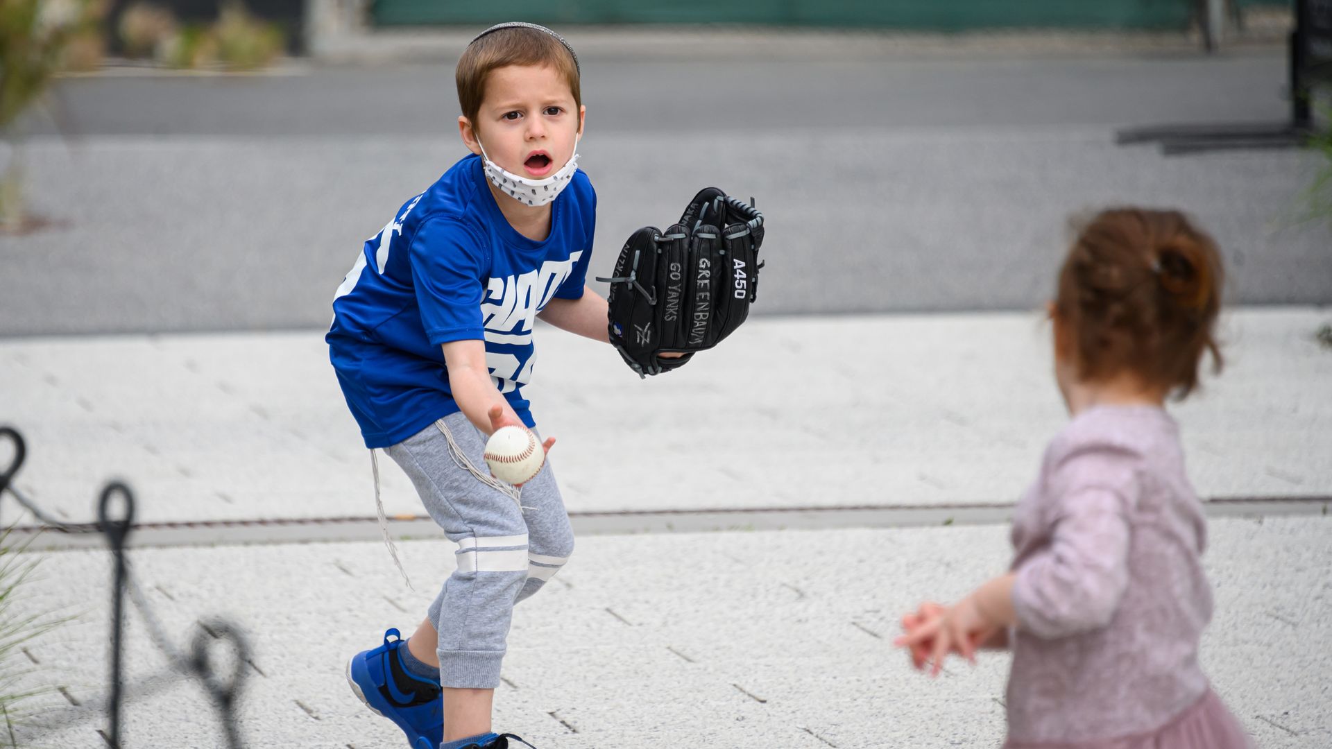 Kids playing baseball