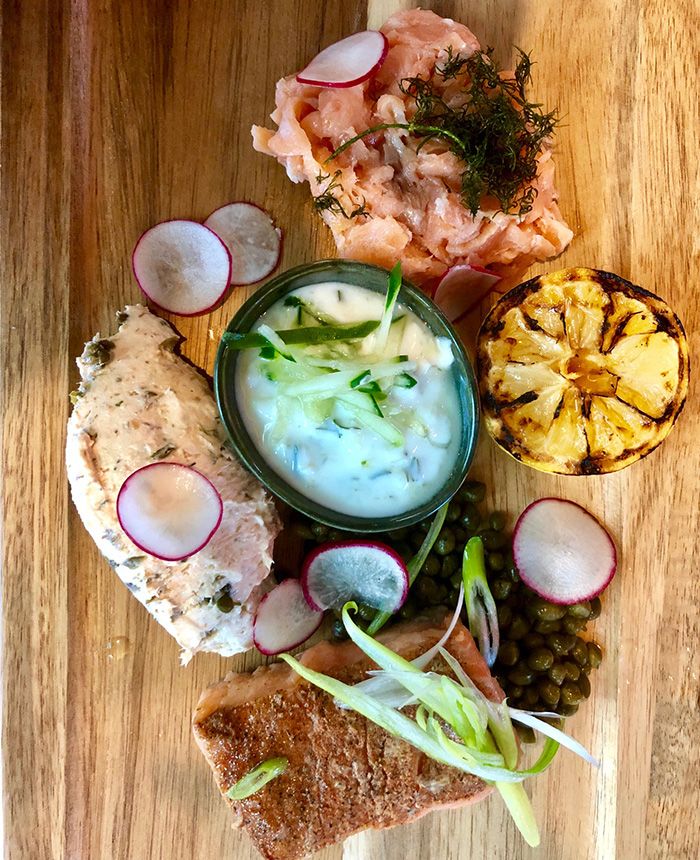 salmon at lucky duck restaurant