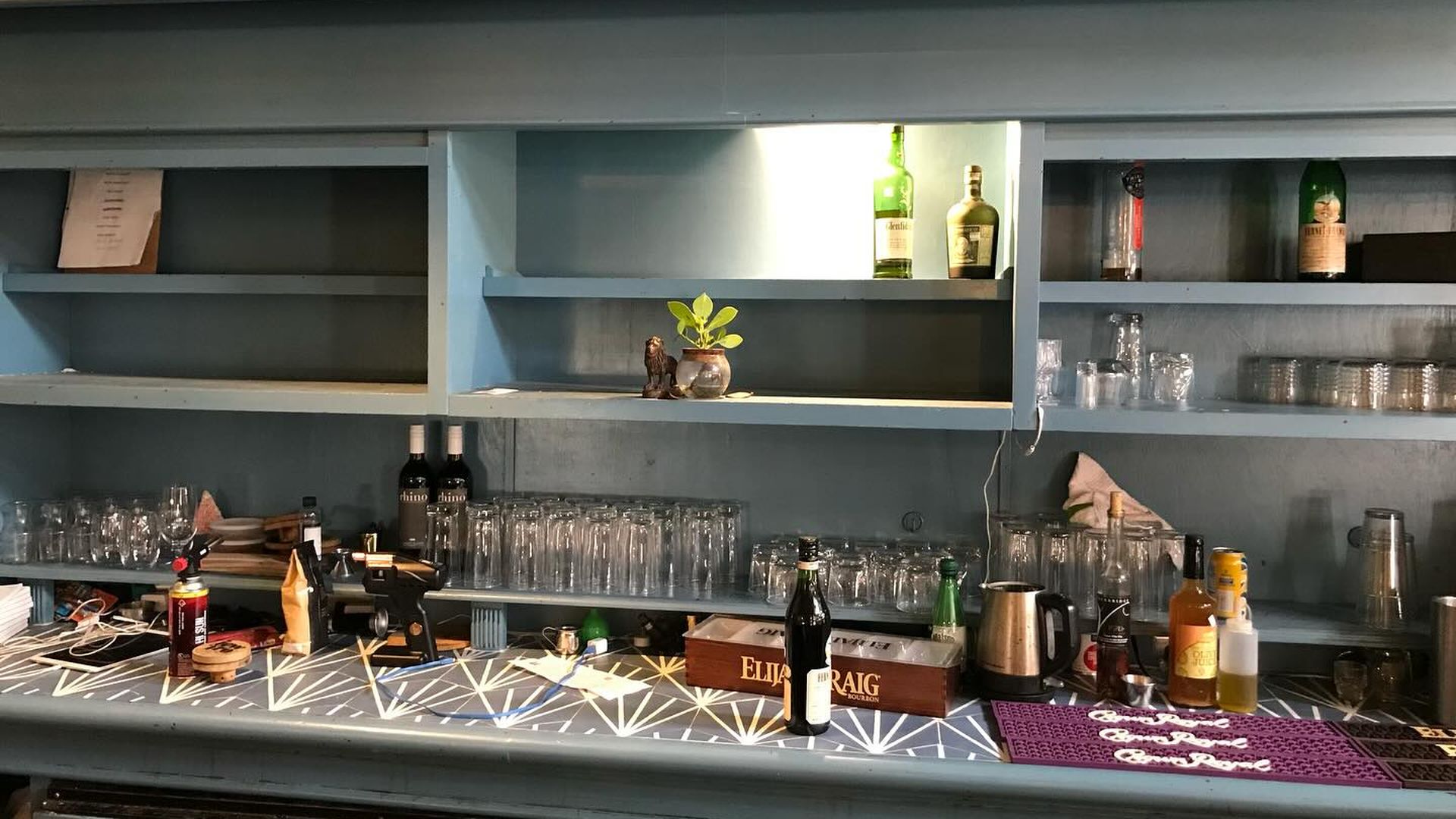 An empty restaurant bar