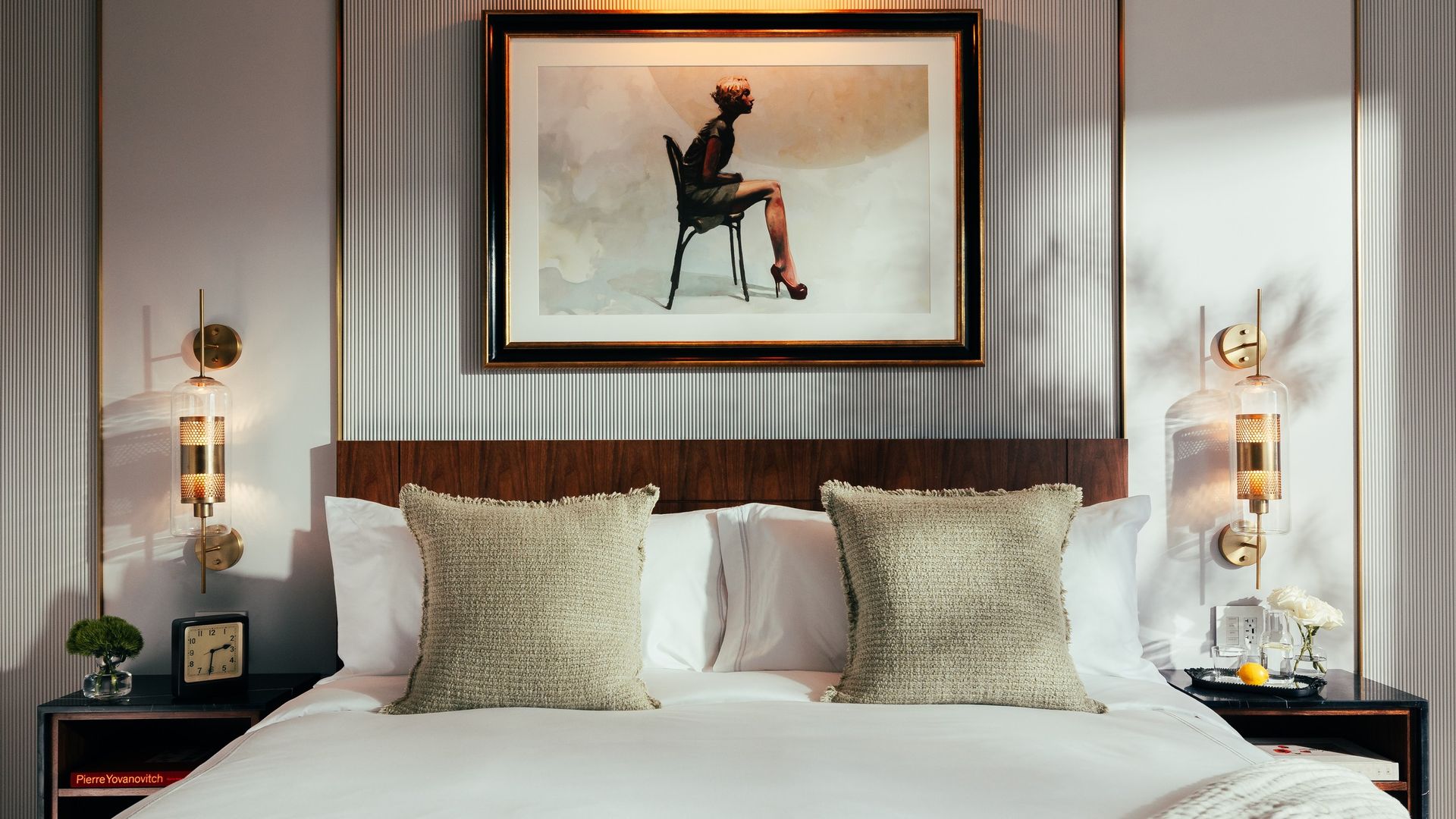 A modern hotel bedroom.