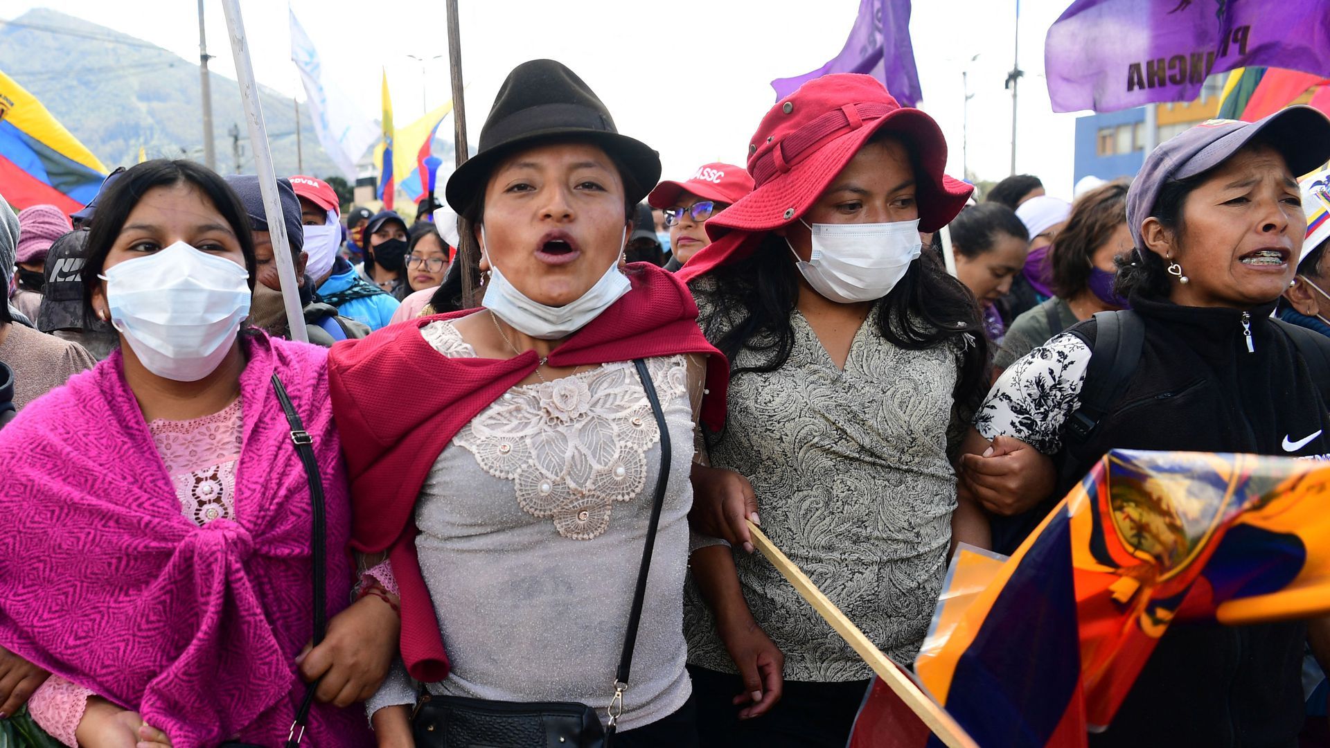 Indigenous women protest against the government in Quito on June 23. Photo: Martin Bernetti/AFP via Getty Images