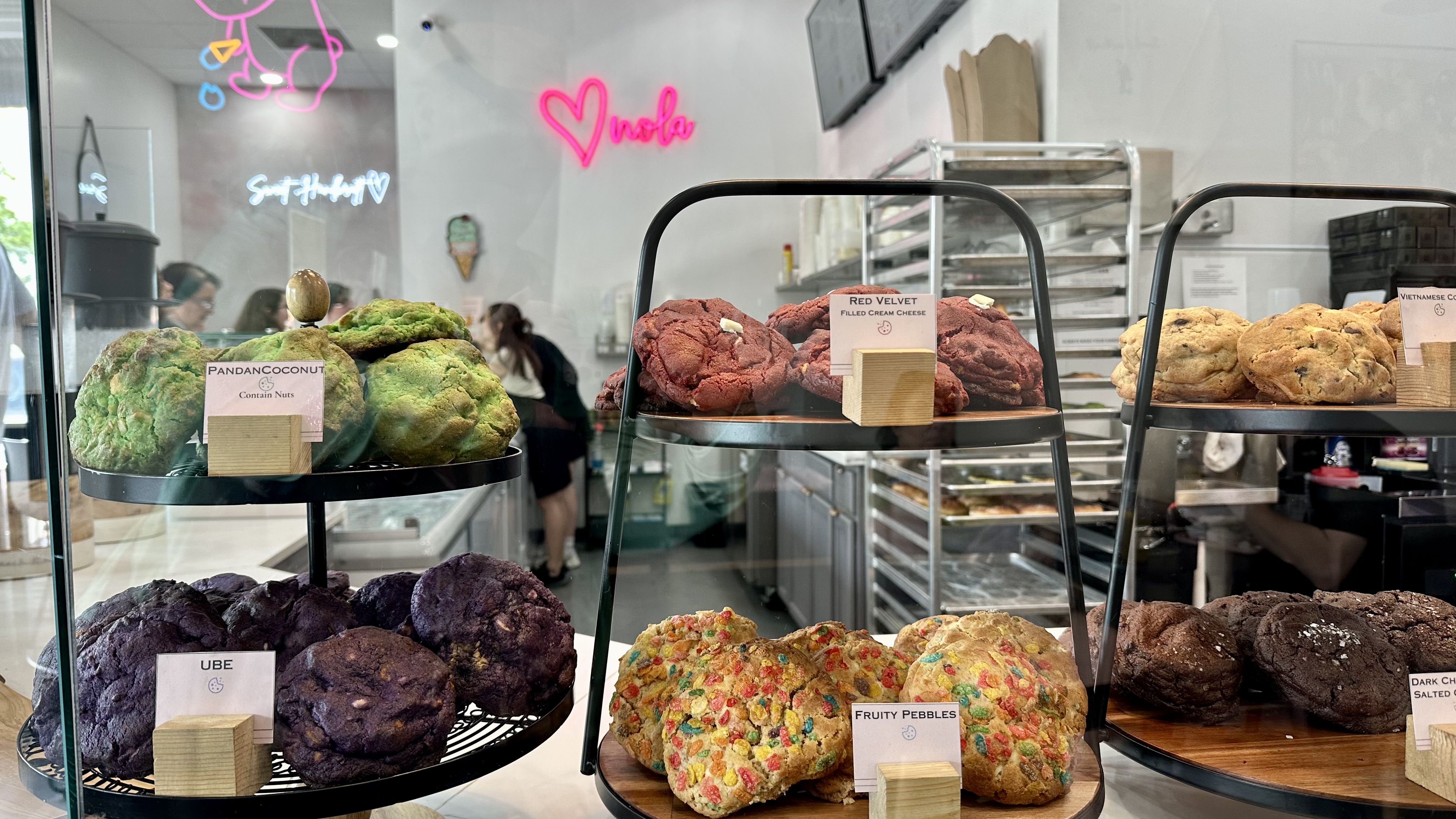 Photo shows cookies on a counter.
