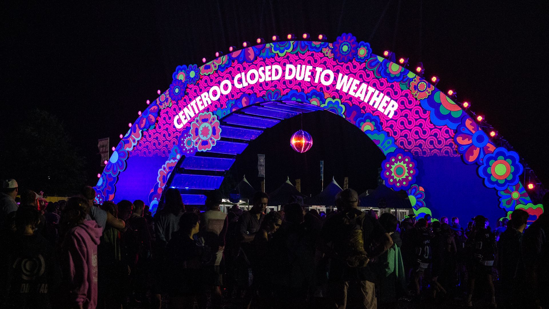 A sign showing the closure of the central Bonnaroo area during last year's festival.