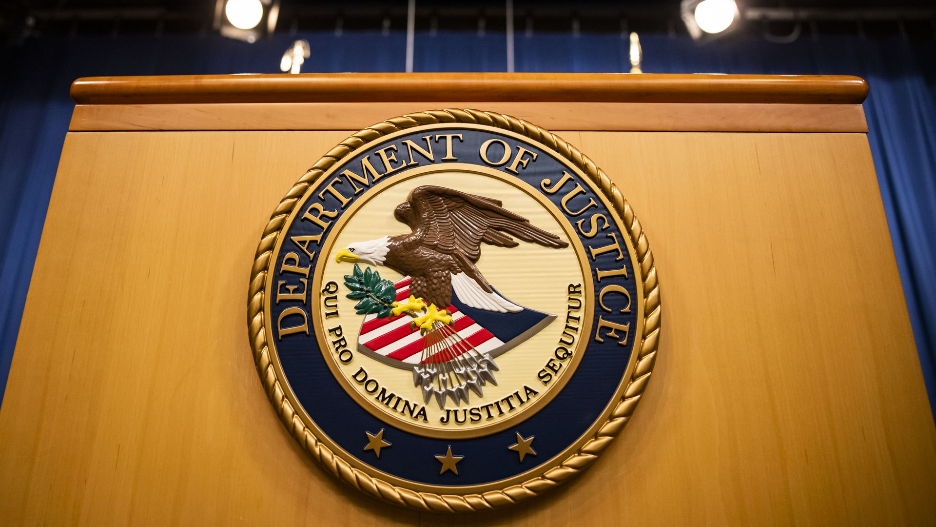 U.S. Department of Justice seal in Washington, D.C.
