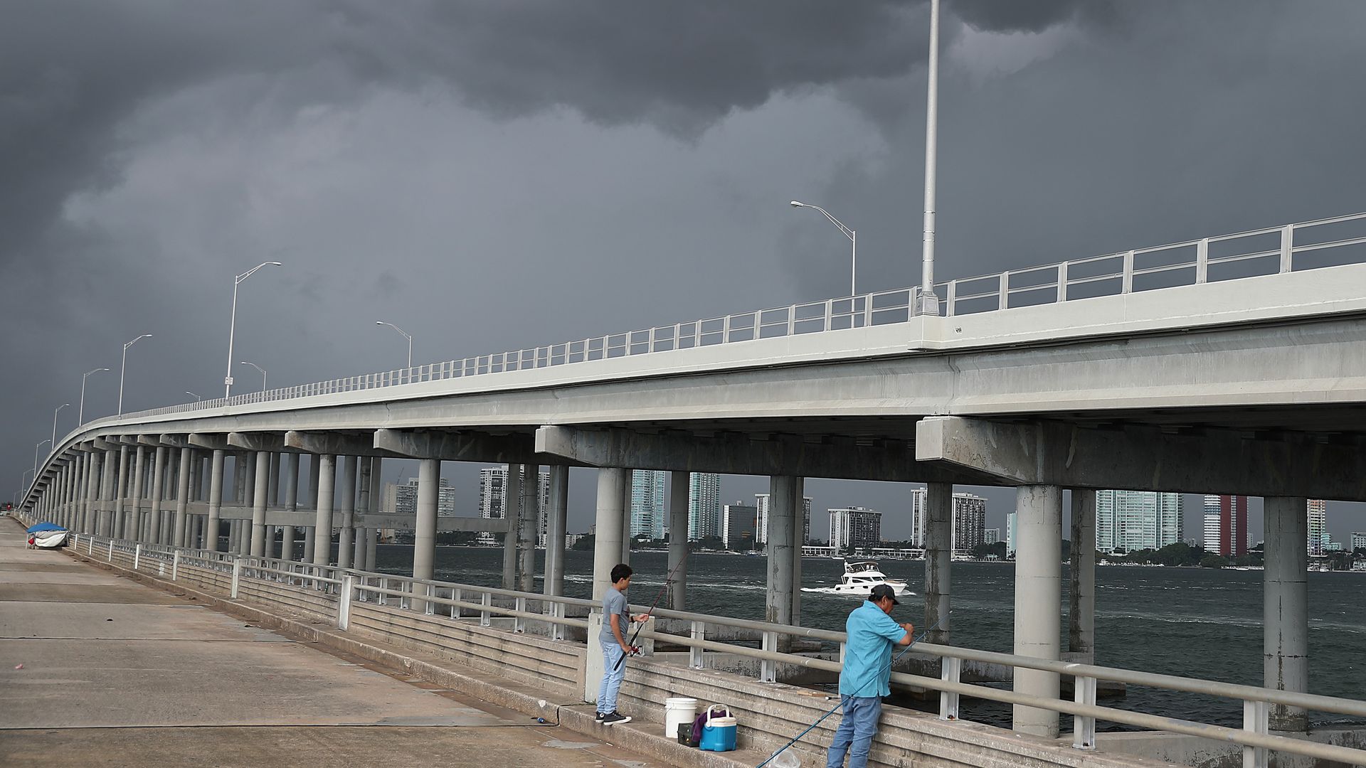 Miami causeway over water