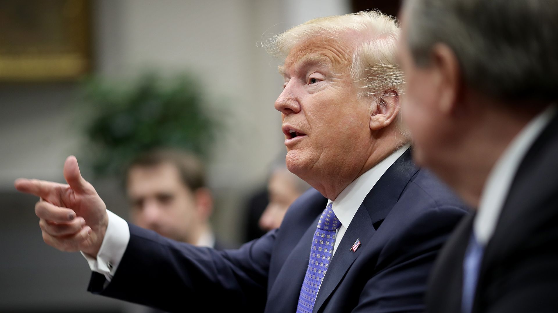 Donald Trump points finger.