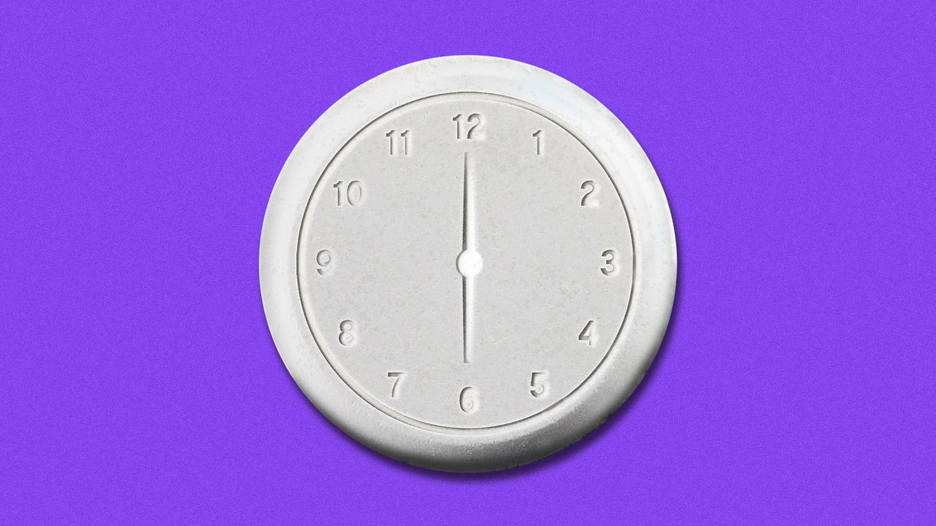 Illustration of a pill with a clock face on it