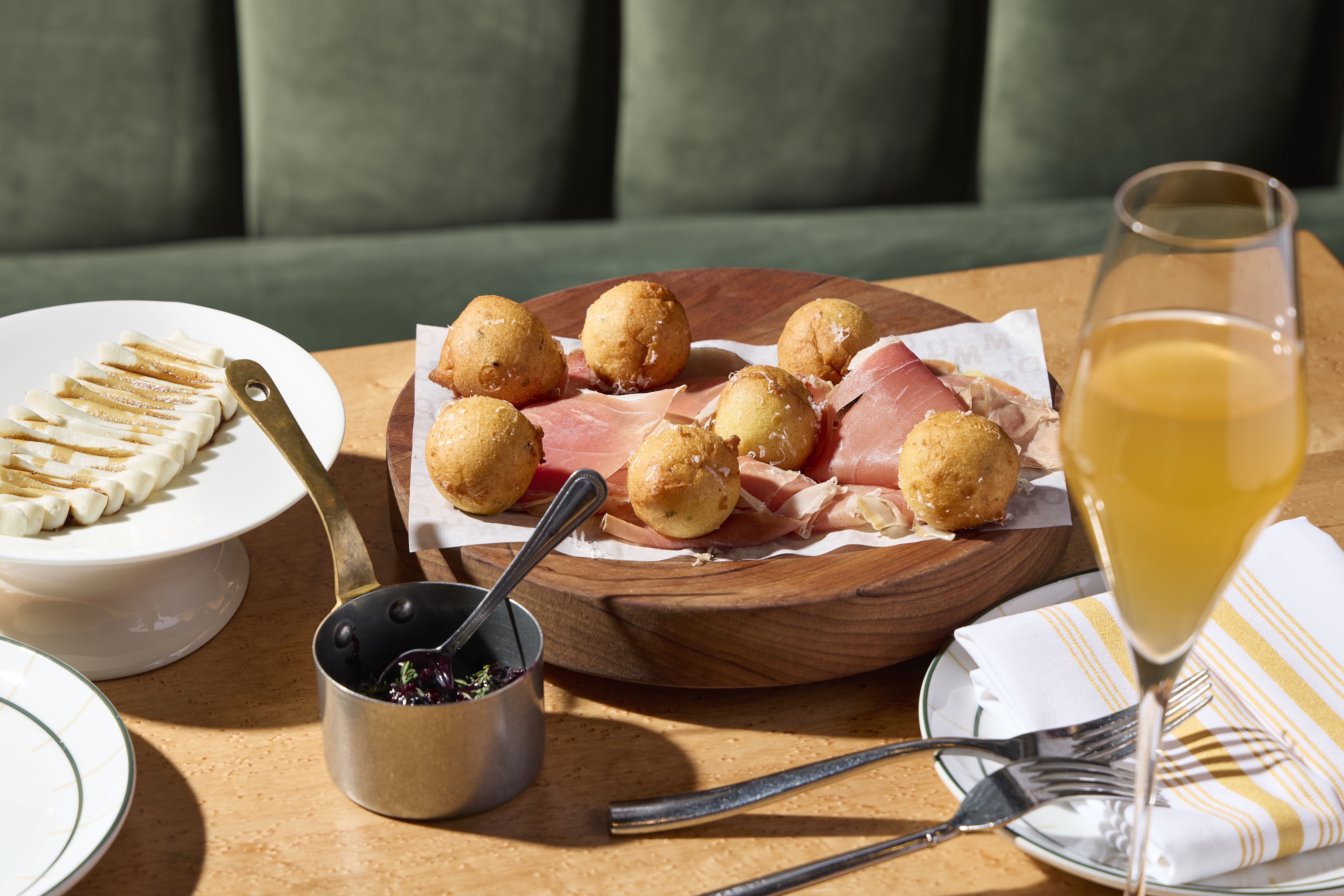 Photo of breakfast items on a table. 