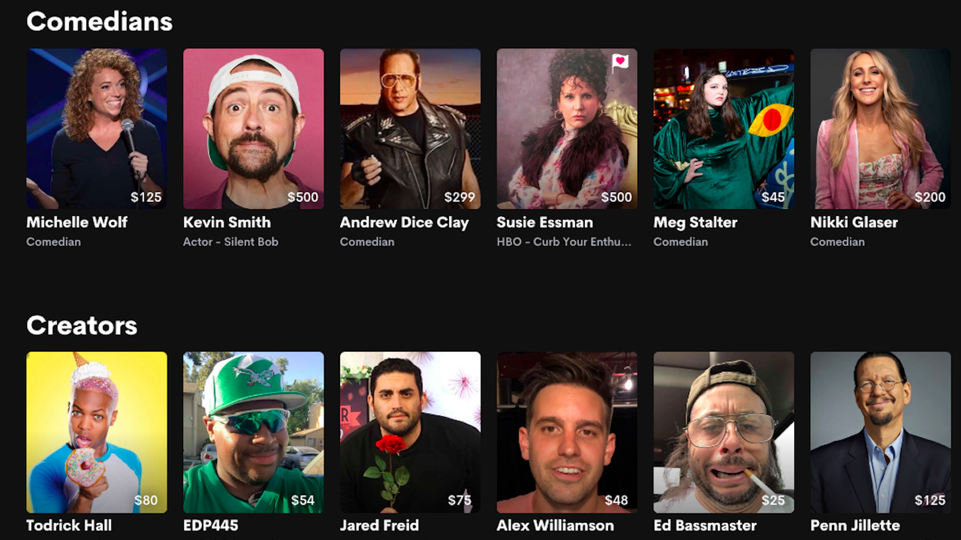 Headshots of celebrities 