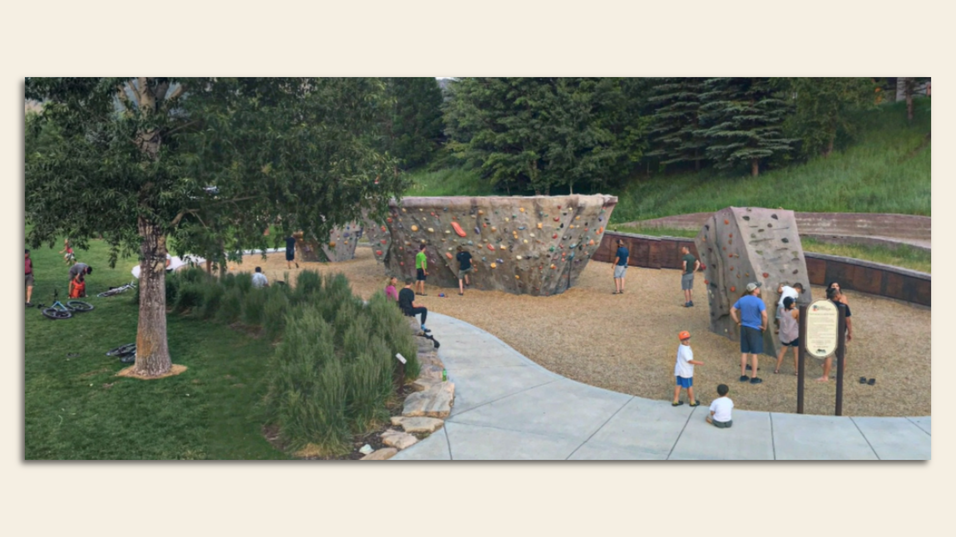 A drawing of a boulder facility.