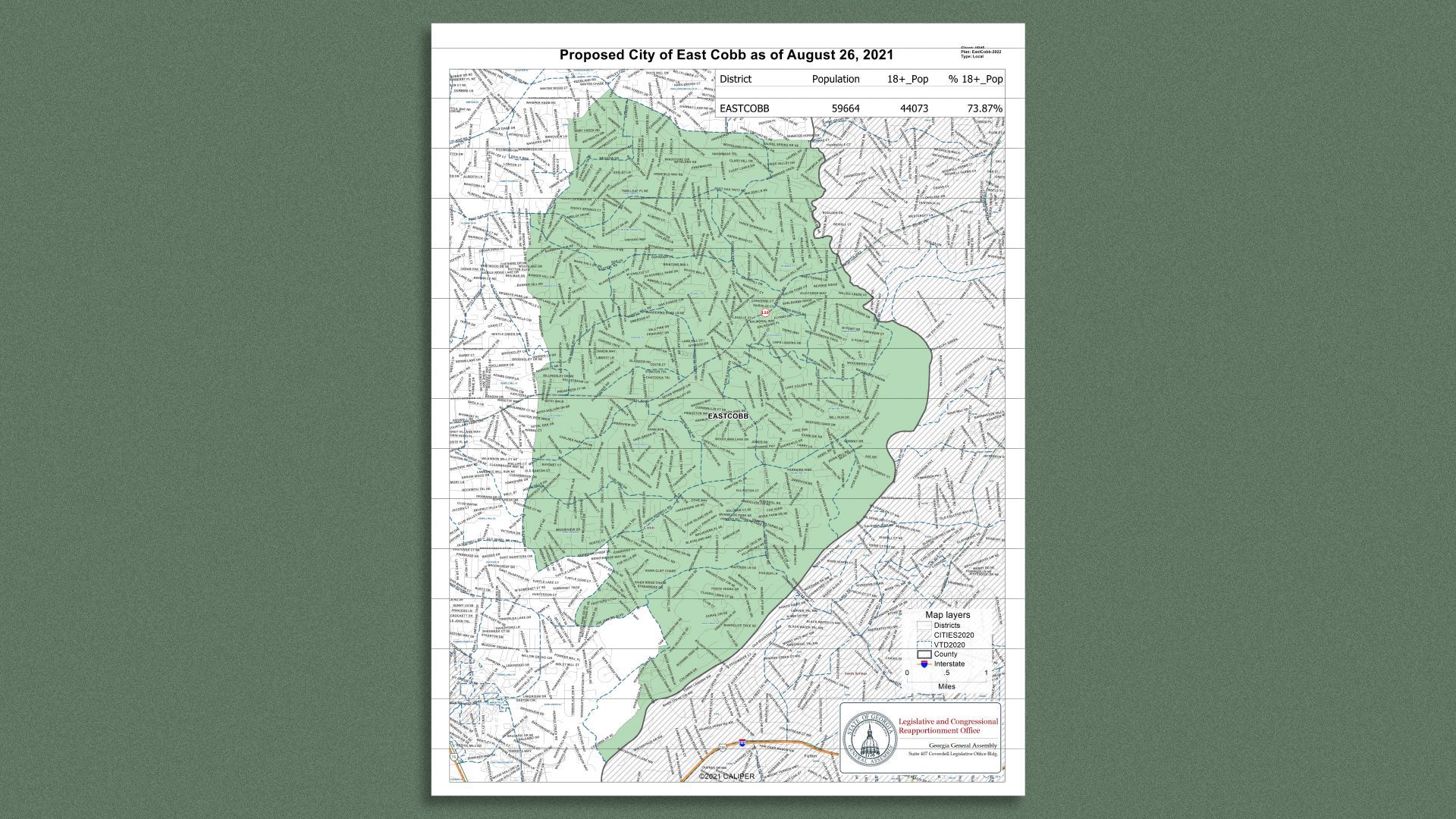 The boundaries of the proposed city of East Cobb. Credit: East Cobb Cityhood