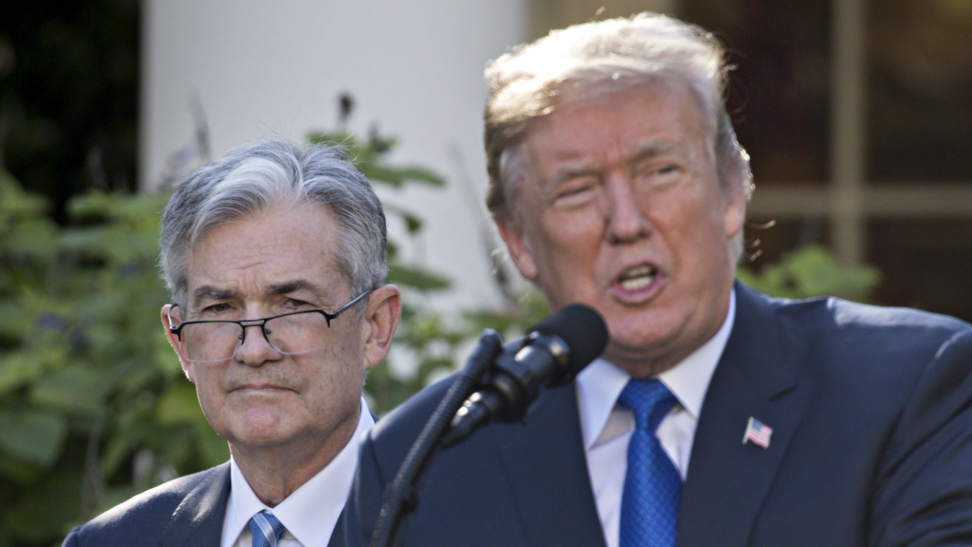Trump and Federal Reserve Chair Jerome Powell at the White House in November 2017.
