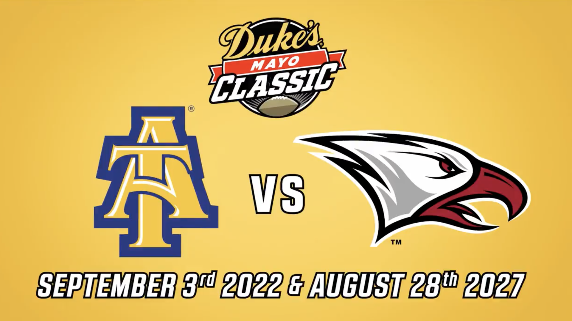 logo of Duke's Mayo Classic between NC A&T and NC Central