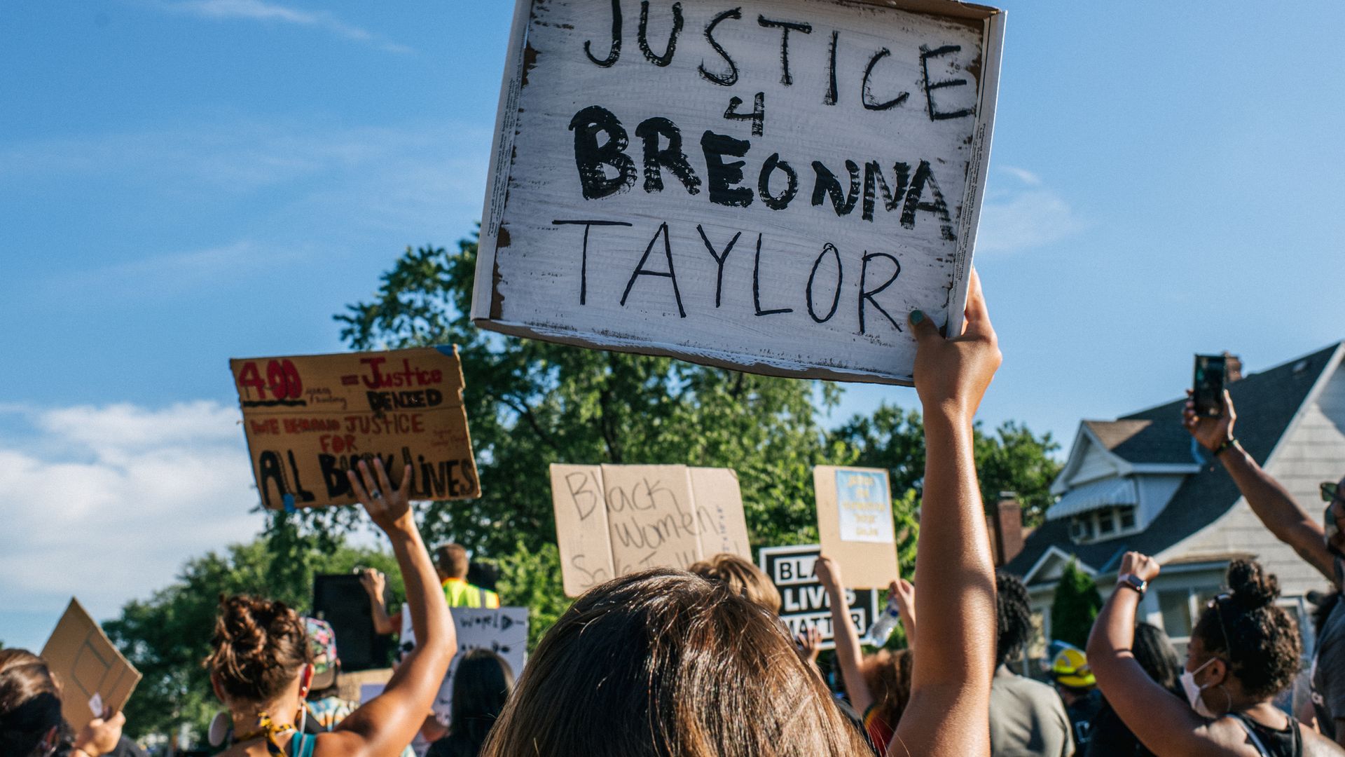 People march in the streets during a demonstration on June 26, 2020 in Minneapolis, Minnesota. 