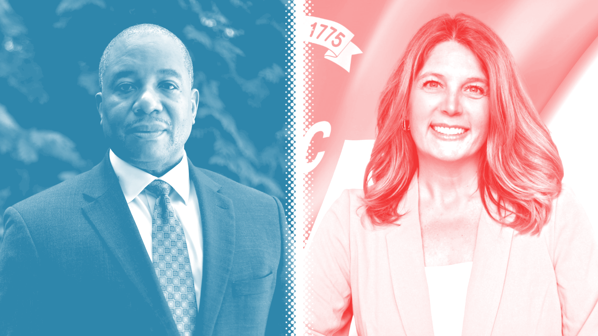 Side-by-side of Mo Green (D) and Michele Morrow (R).