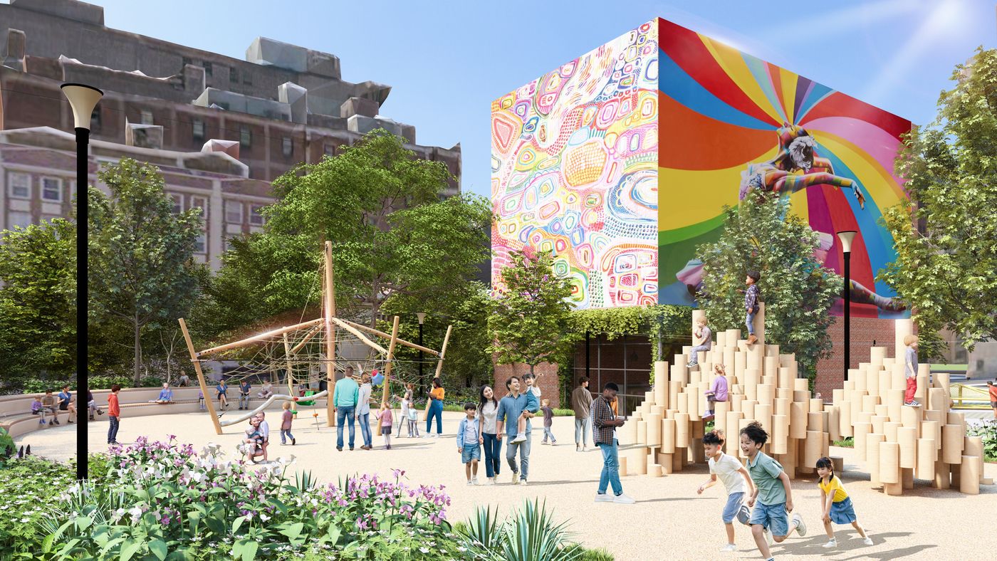 A rendering of the play area at Arts Landing in Downtown Pittsburgh