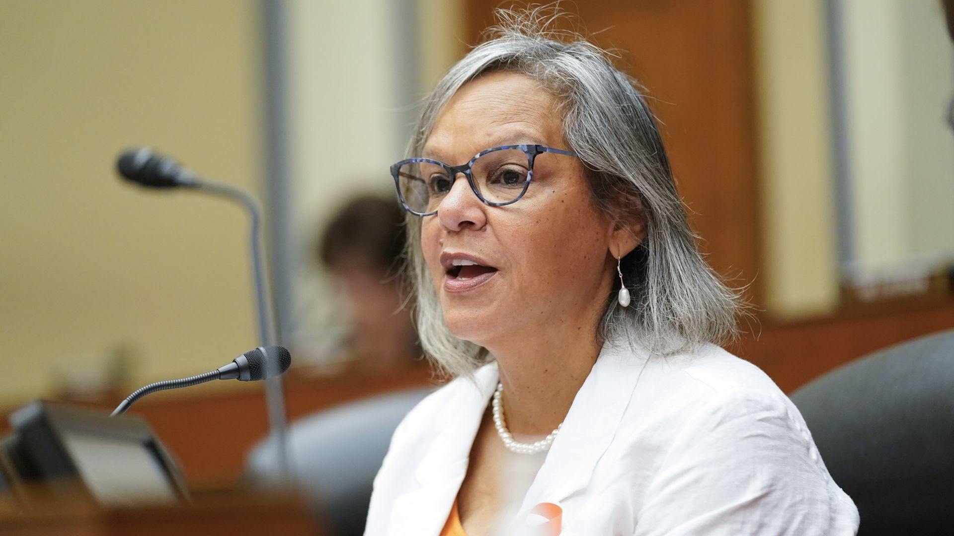 Congresswoman Robin Kelly speaks at a hearing