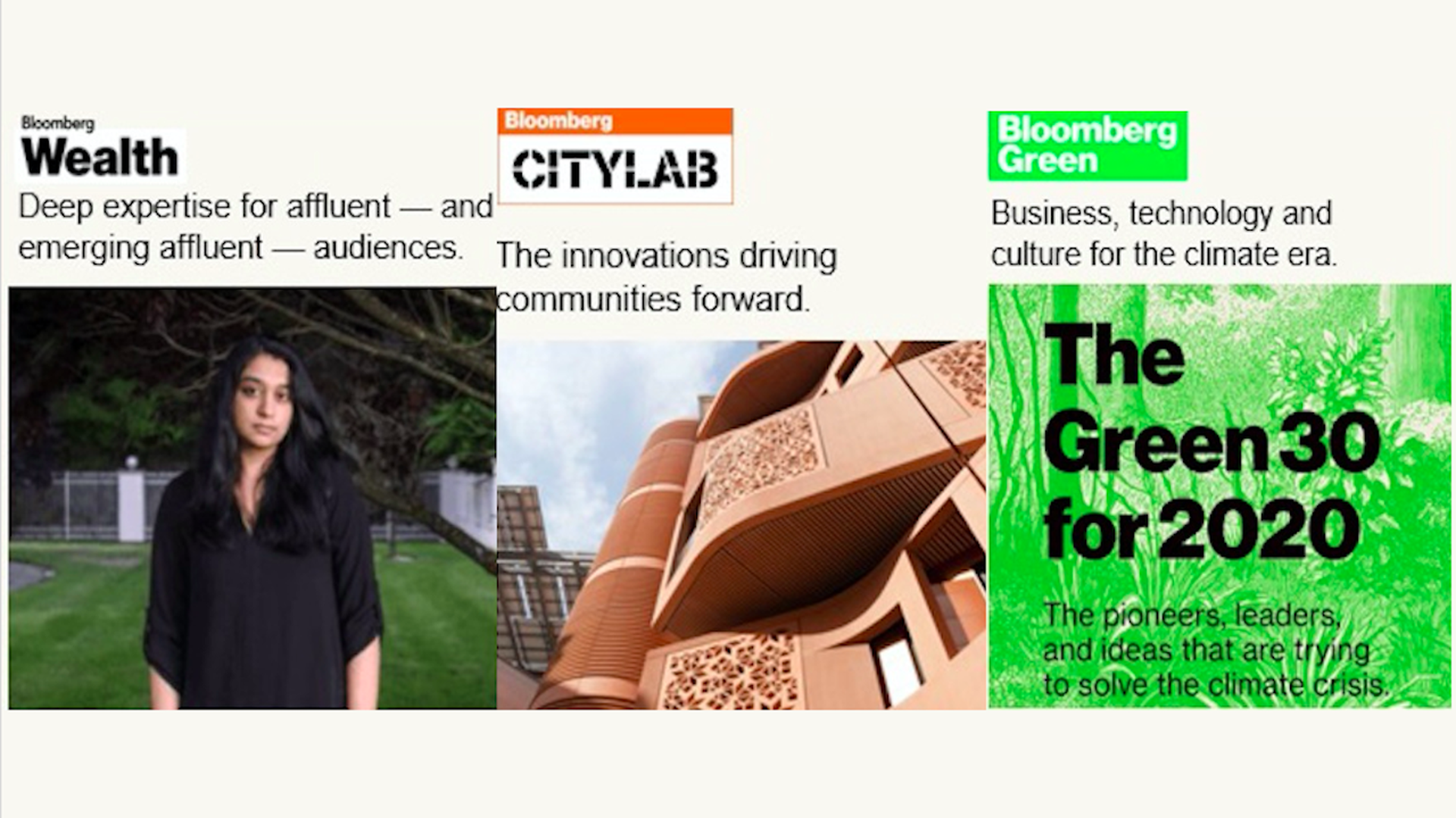 Screenshot of the Bloomberg Wealth page 