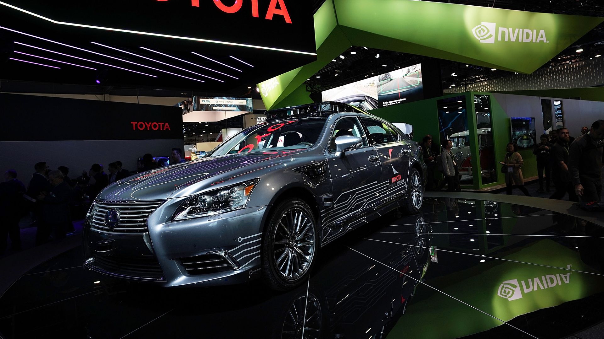 An autonomous vehicle concept from Toyota, on display at CES 2018.