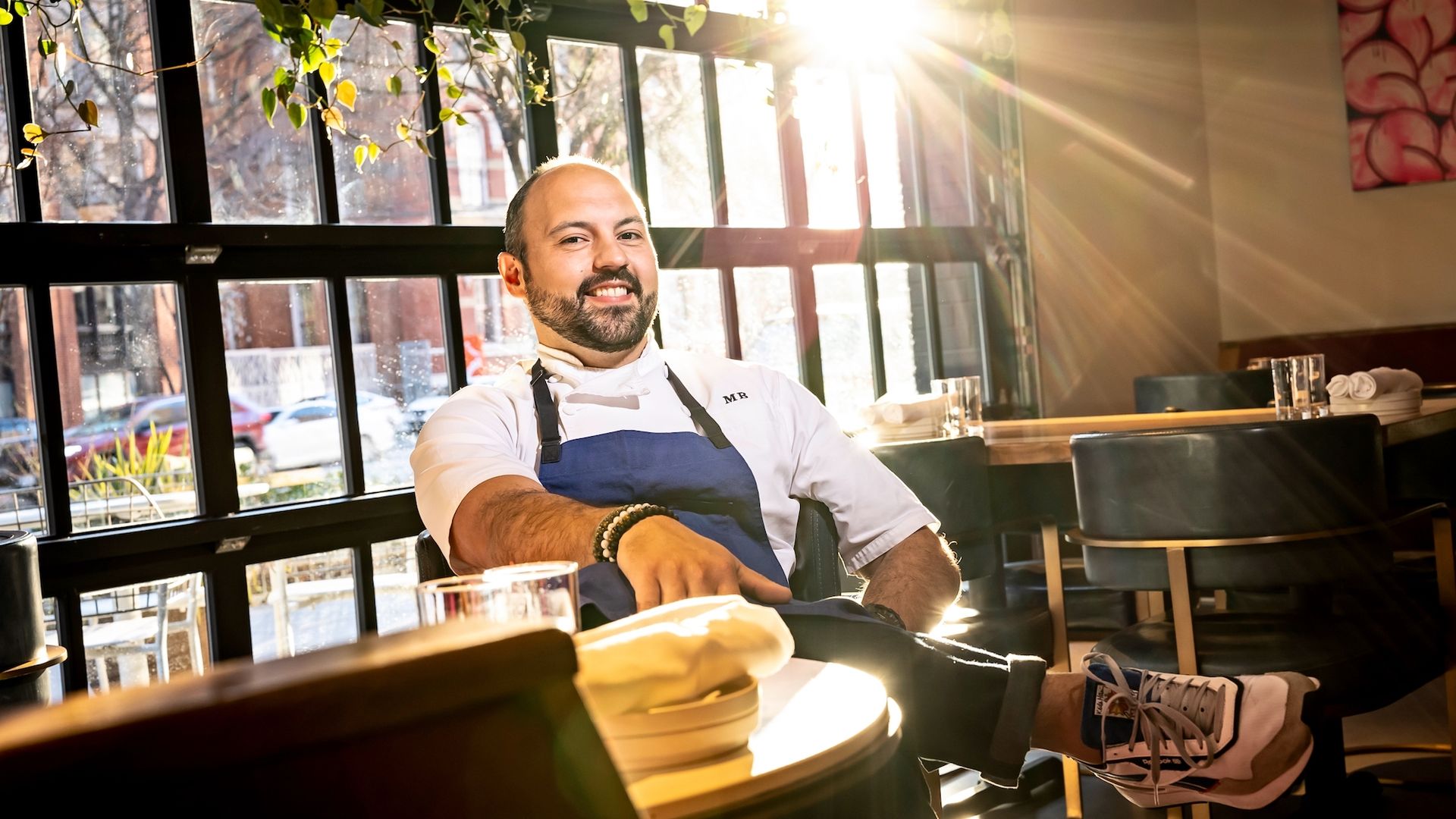 Chef Matt Baker in his restaurant, Micheles. Photographed January 29, 2022 in Washington, DC. (Photo by Scott Suchman for The Washington Post via Getty Images)