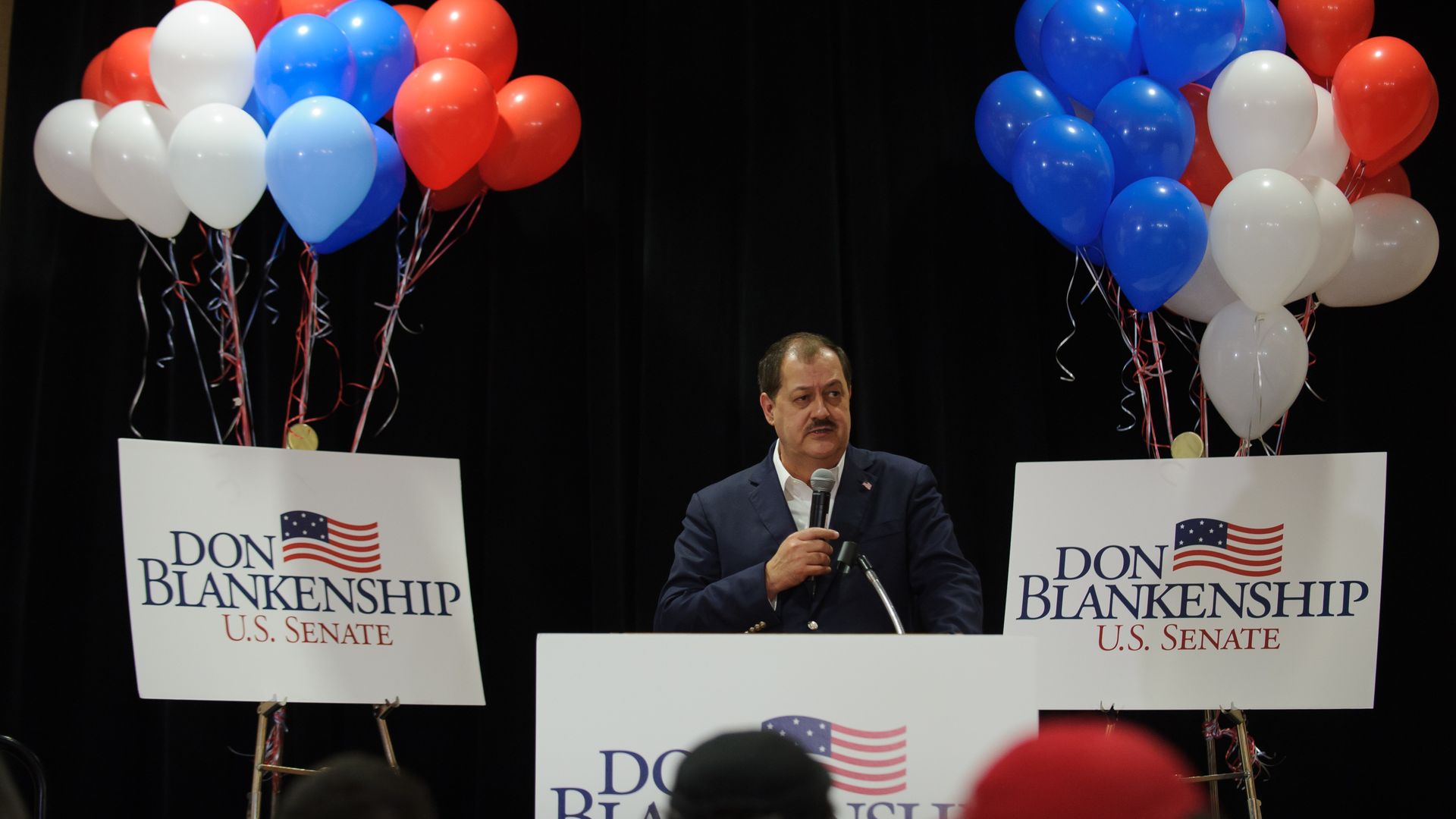Don Blankenship addressing supporters following his election loss earlier this month.