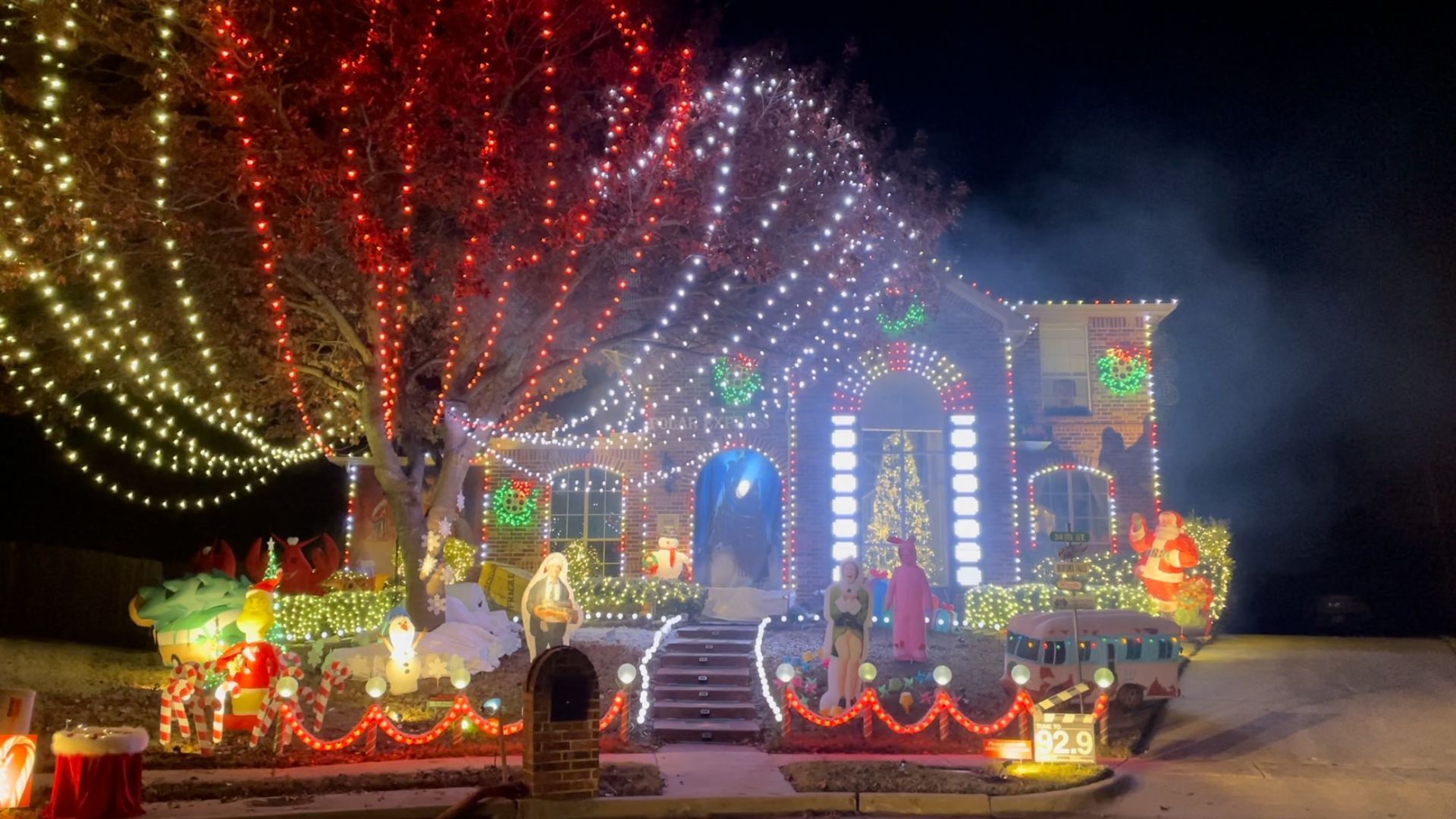 Christmas lights on a house