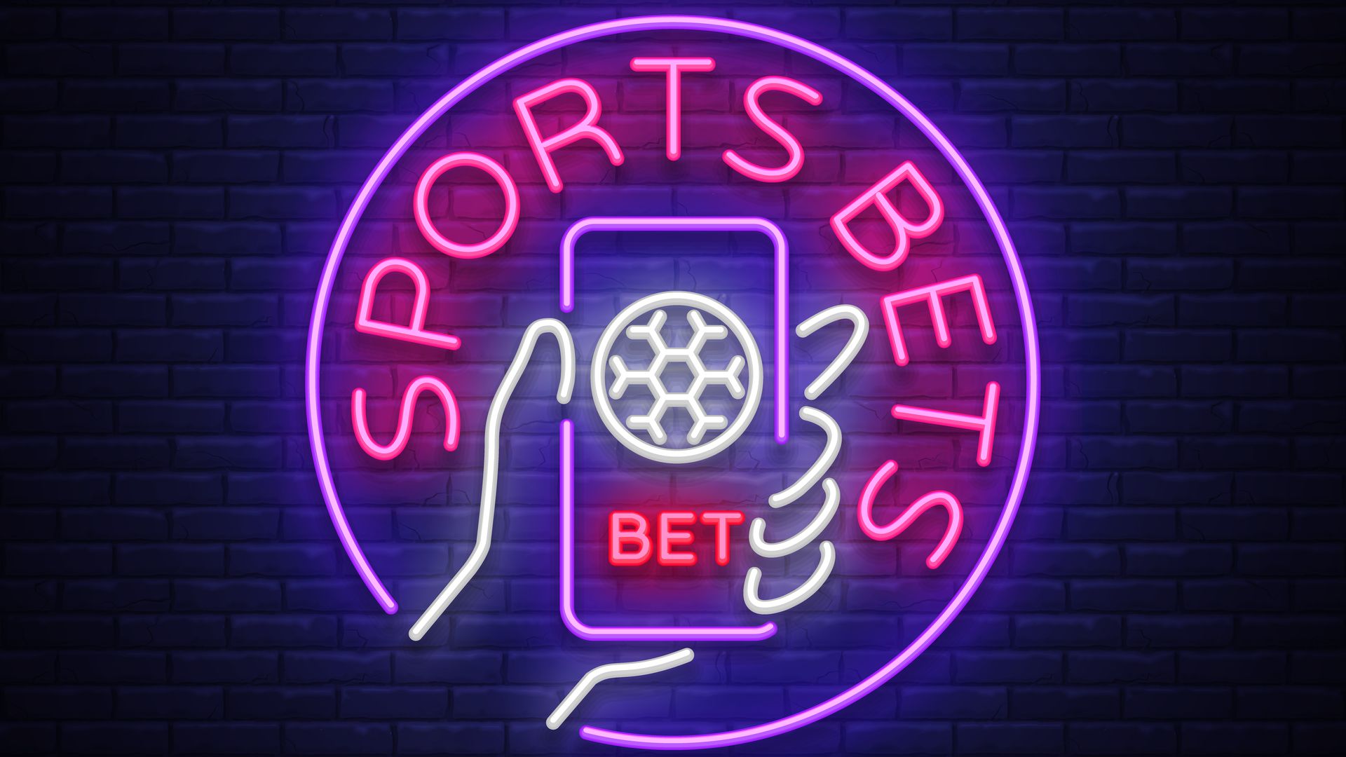 Sports betting neon sign
