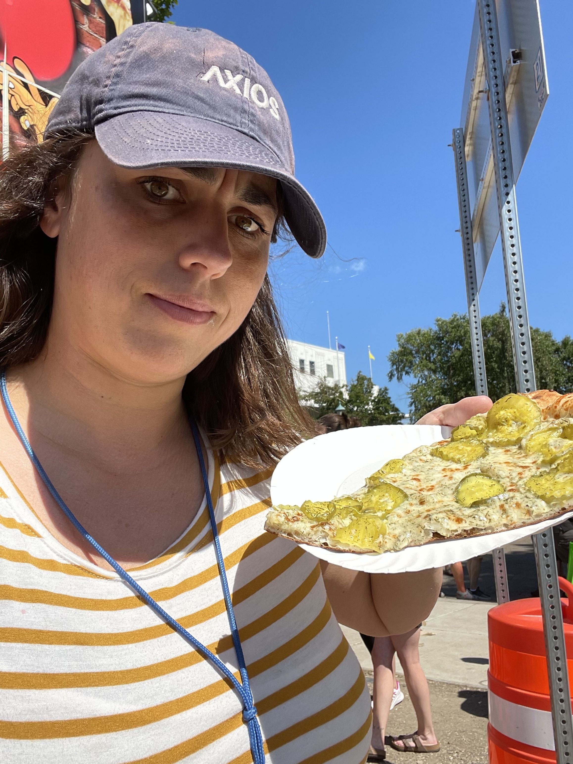 reporter torey van oot tries pickle pizza