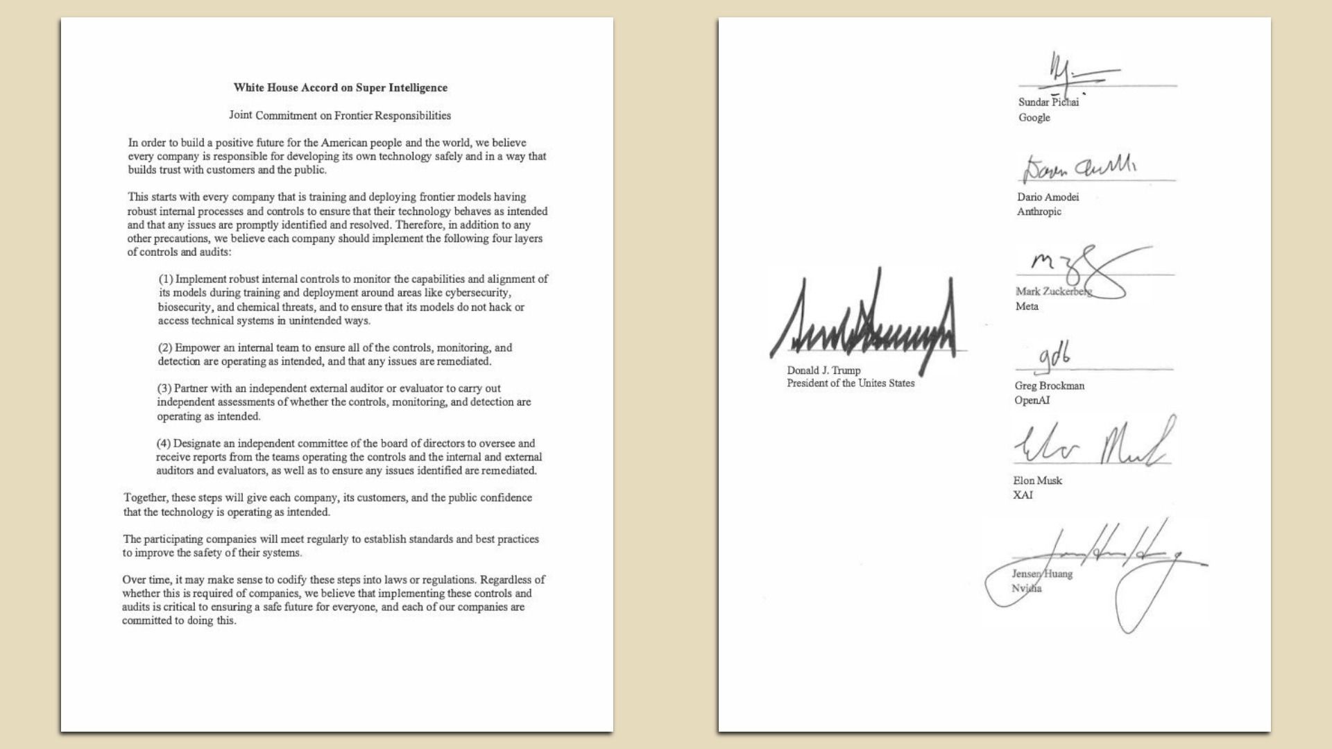 Text of the "White House Accord on Super Intelligence"