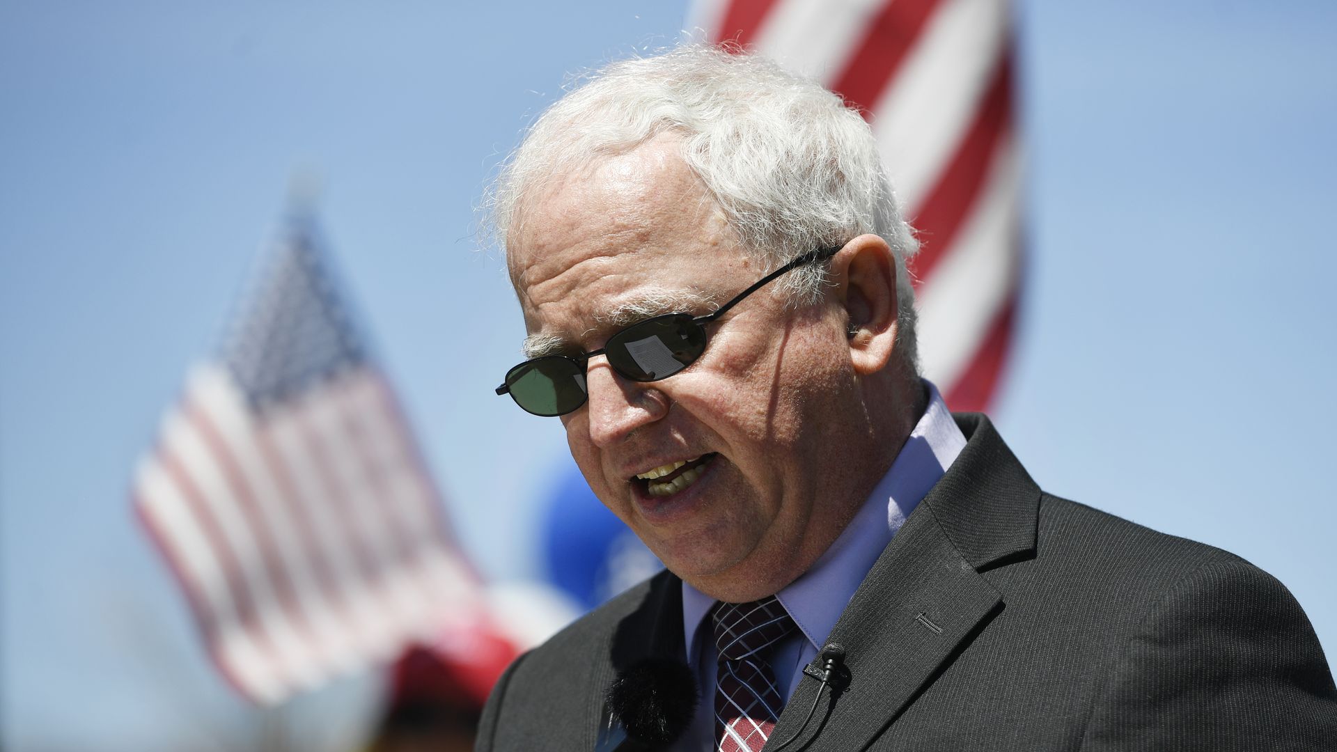 John Eastman speaks at a news conference outside of CU Boulder on April 29, 2021. Photo: Andy Cross/Denver Post via Getty Images