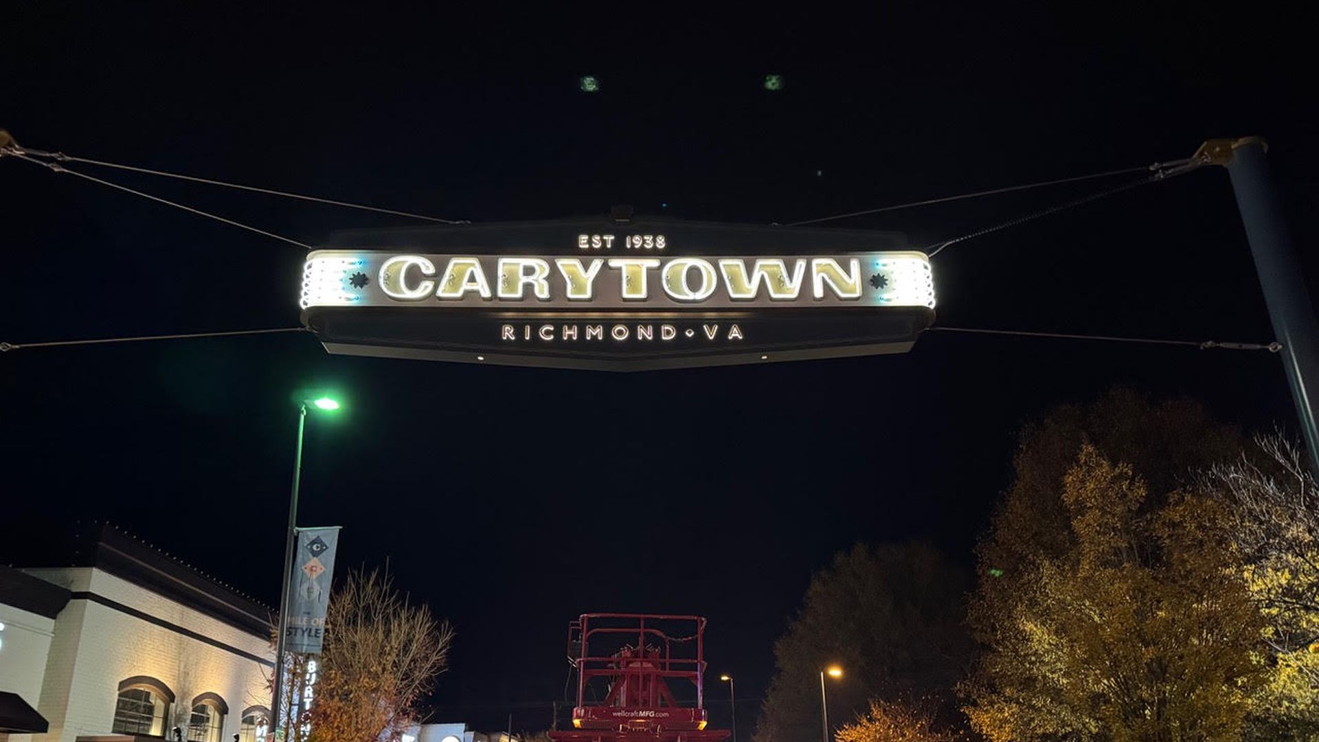 a neon sign that says Carytown
