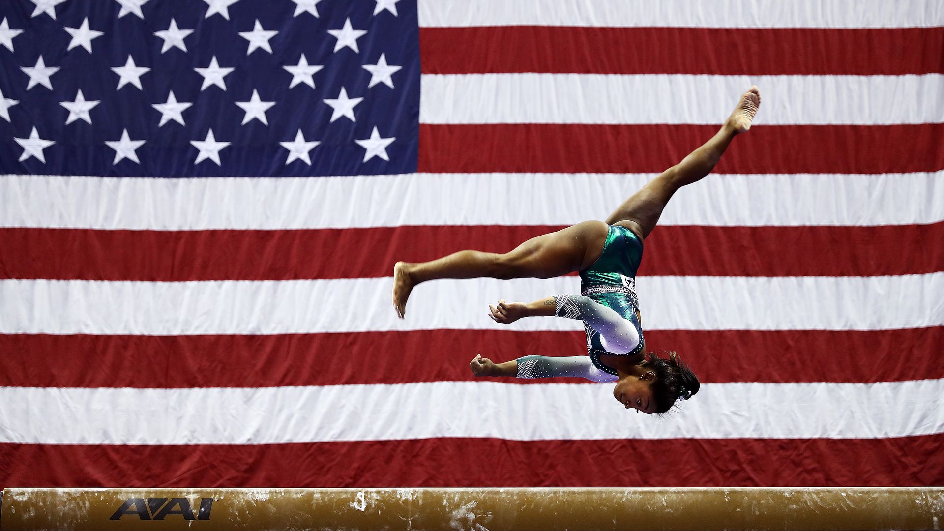 Simone Biles on the beam