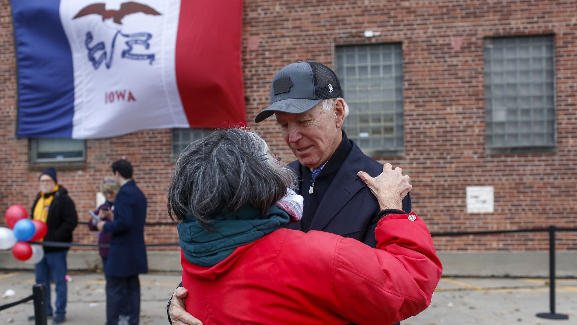 Joe Biden hugging a voter