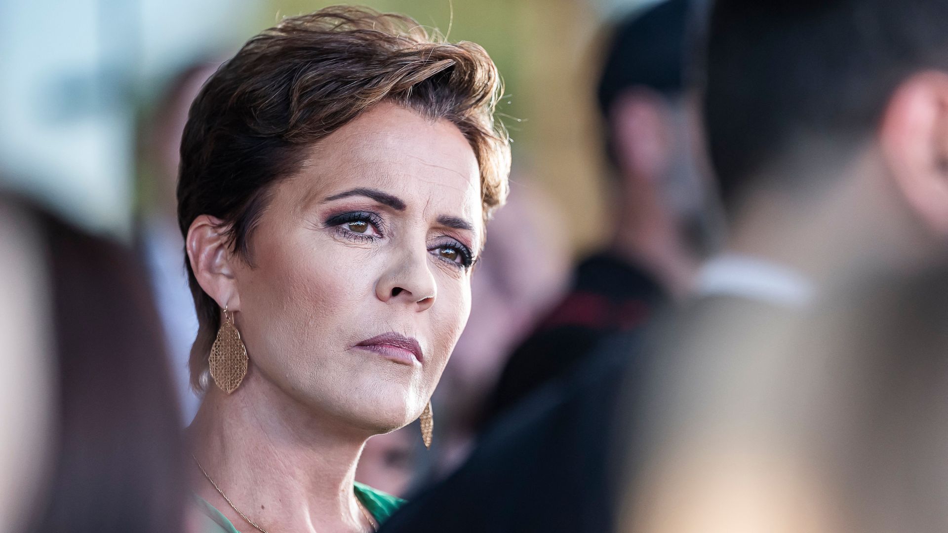 Republican candidate for governor of Arizona Kari Lake during a press conference in Phoenix, Arizona, in October 2022.