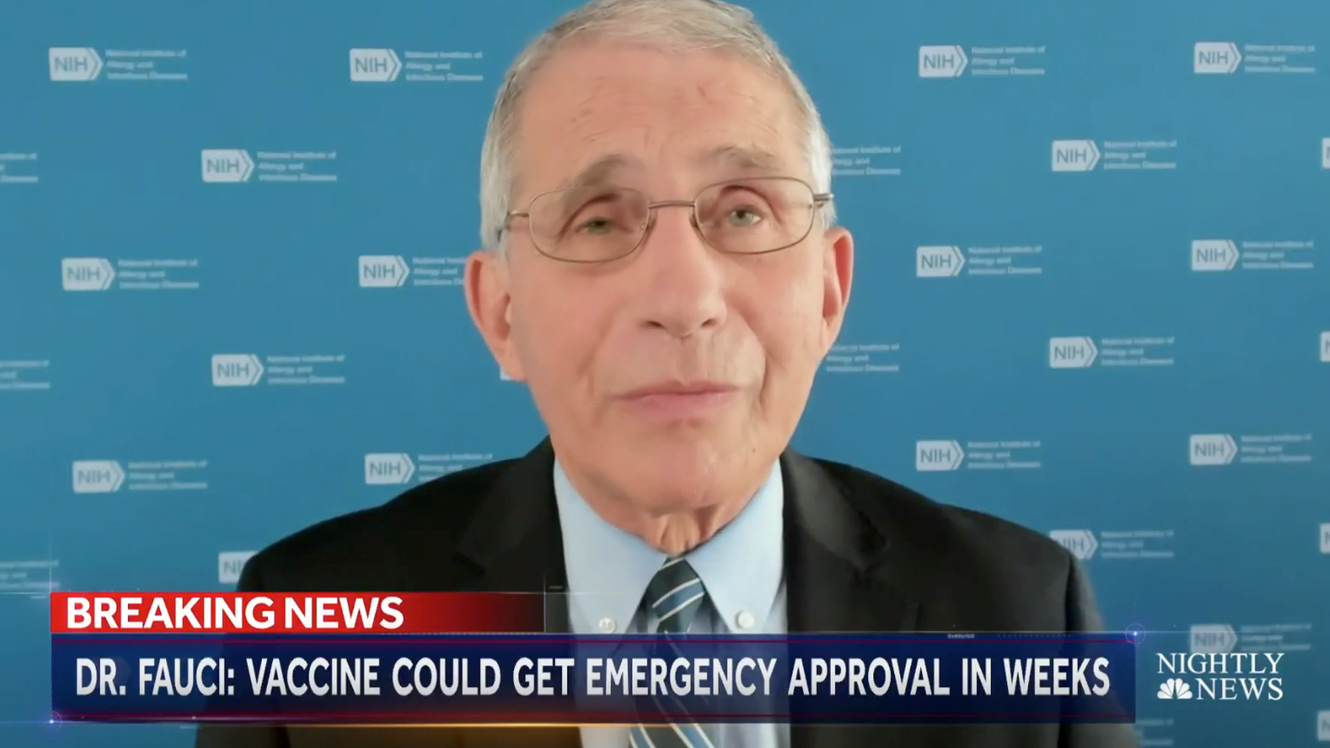NIAID director Anthony Fauci on NBC's "Nightly News" on Tuesday