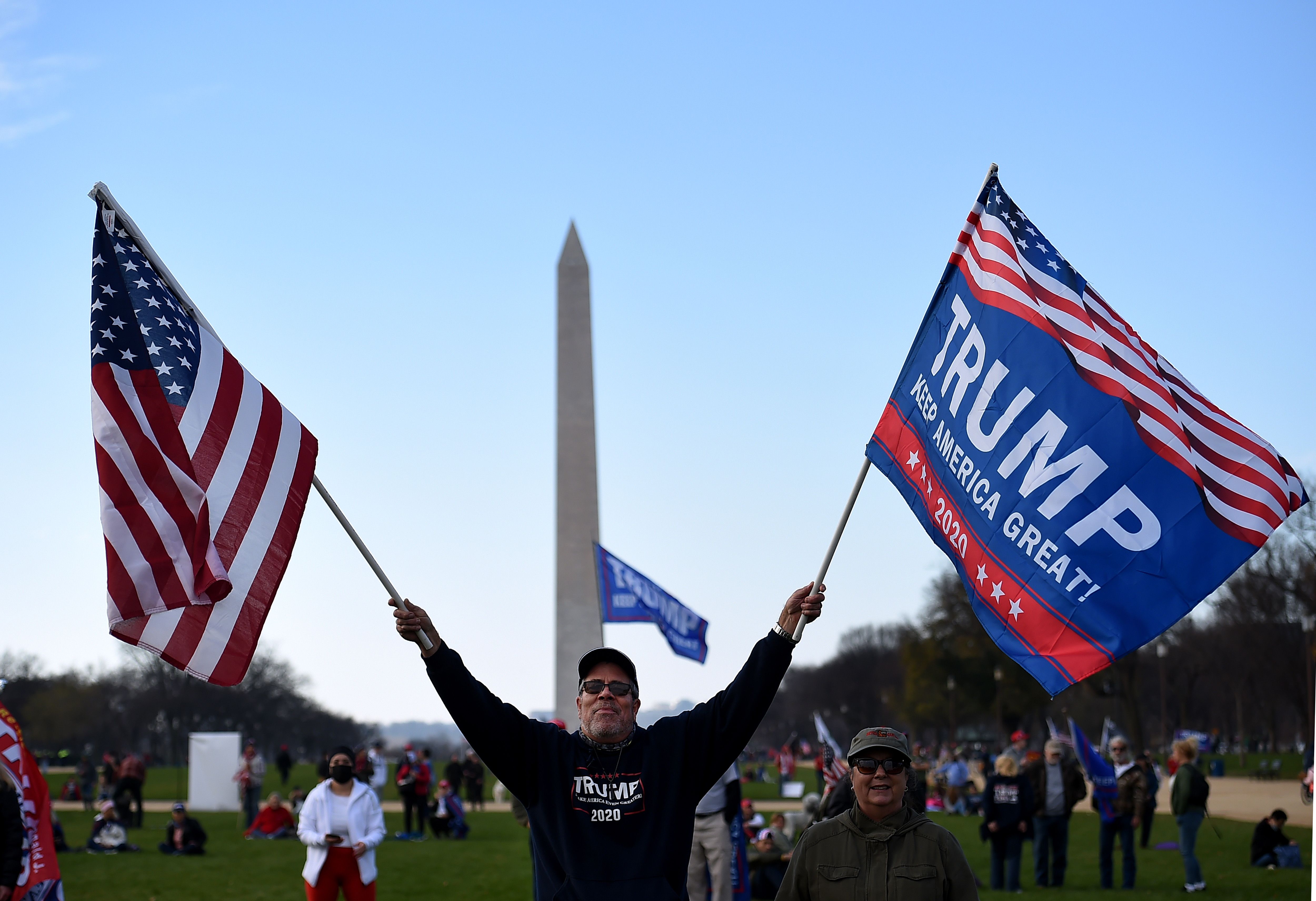 Trump supporters rally in DC. 