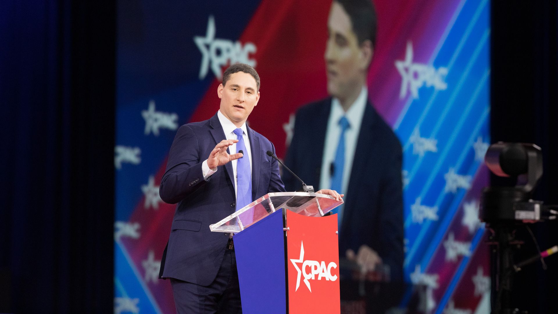 U.S. Senate candidate Josh Mandel of Ohio speaks at a CPAC convention.