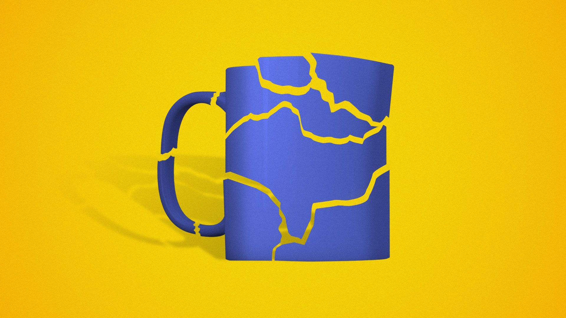 Illustration of shattered coffee cup