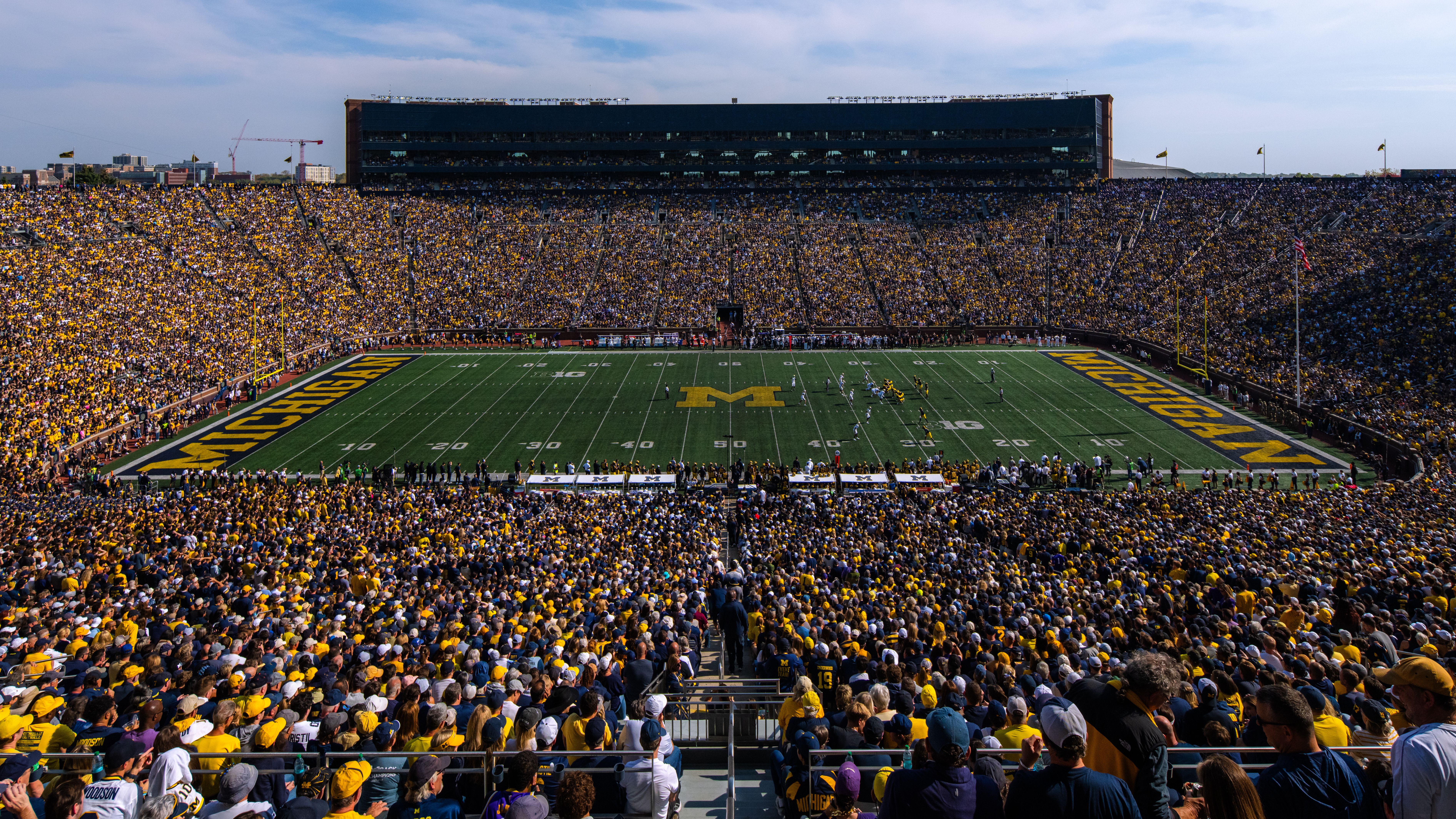 A general overall view of Michigan Stadium during the game between the Michigan Wolverines and Washington Huskies on October 18, 2025 in Ann Arbor, Michigan. (Photo by Nic Antaya/Getty Images)