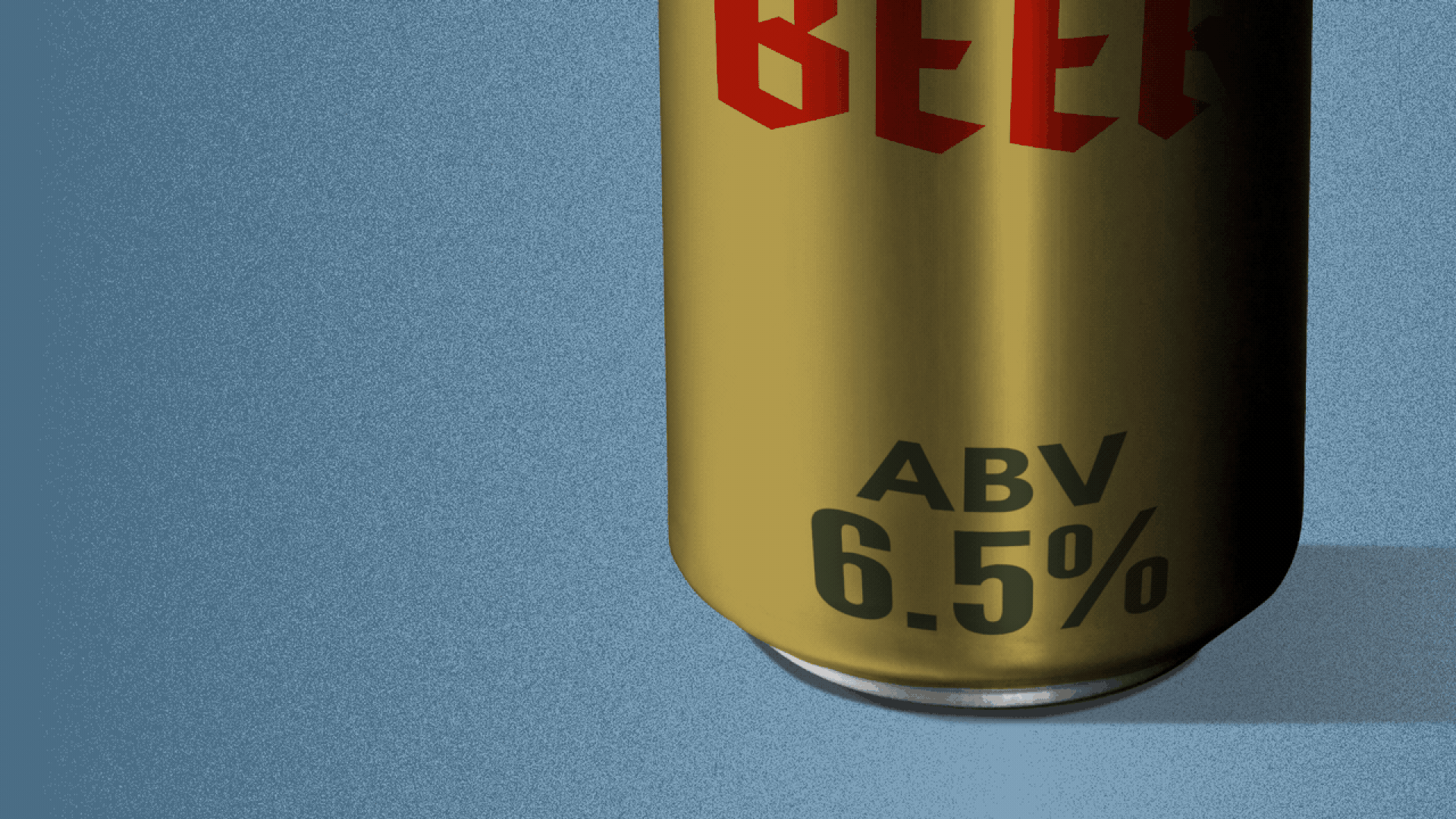 Illustration of a beer can with a declining alcohol by volume.
