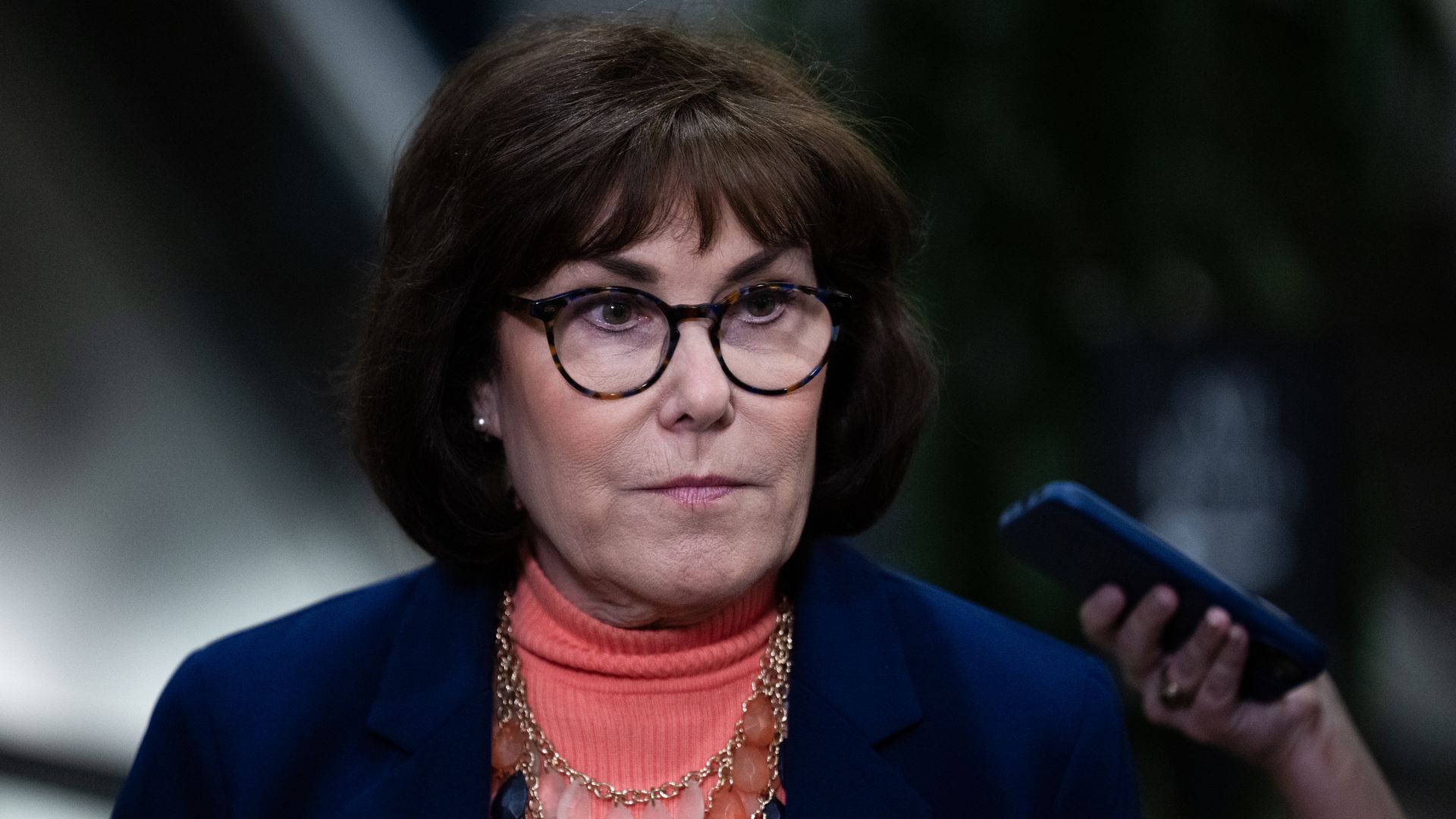 Sen. Jacky Rosen, D-Nev., talks with reporters in the U.S. Capitol after a Senate Armed Services Committee closed briefing on the Iran war.