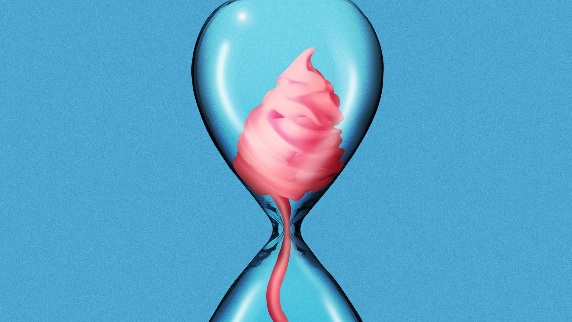 Illustration of frozen yogurt in an hourglass 