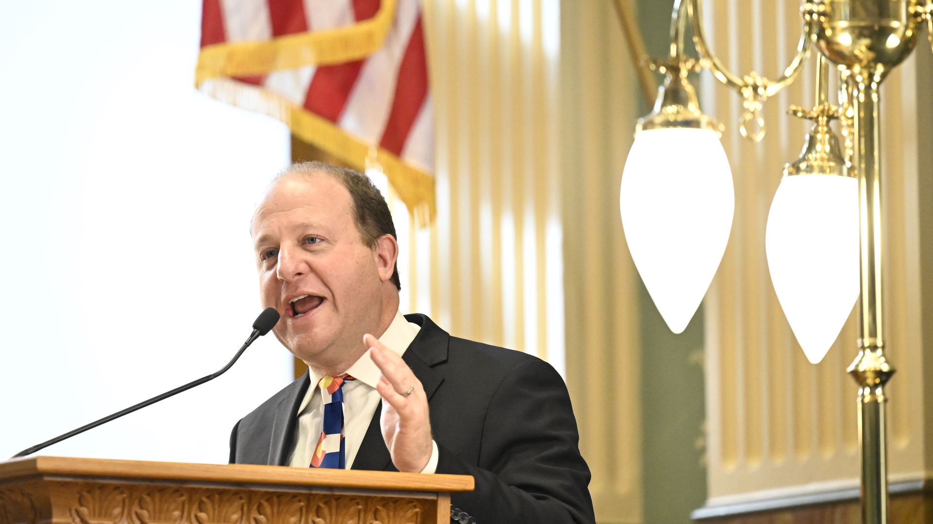 Colorado Gov. Jared Polis delivers the 2023 State of the State address. Photo: RJ Sangosti/The Denver Post