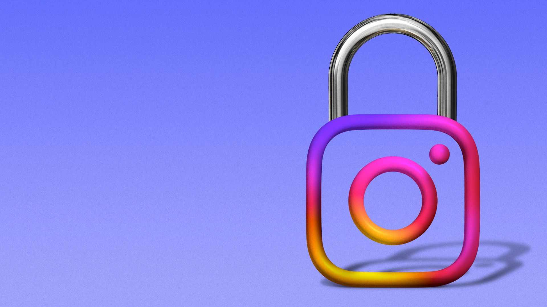 Illustration of a lock shackle on the Instagram logo.