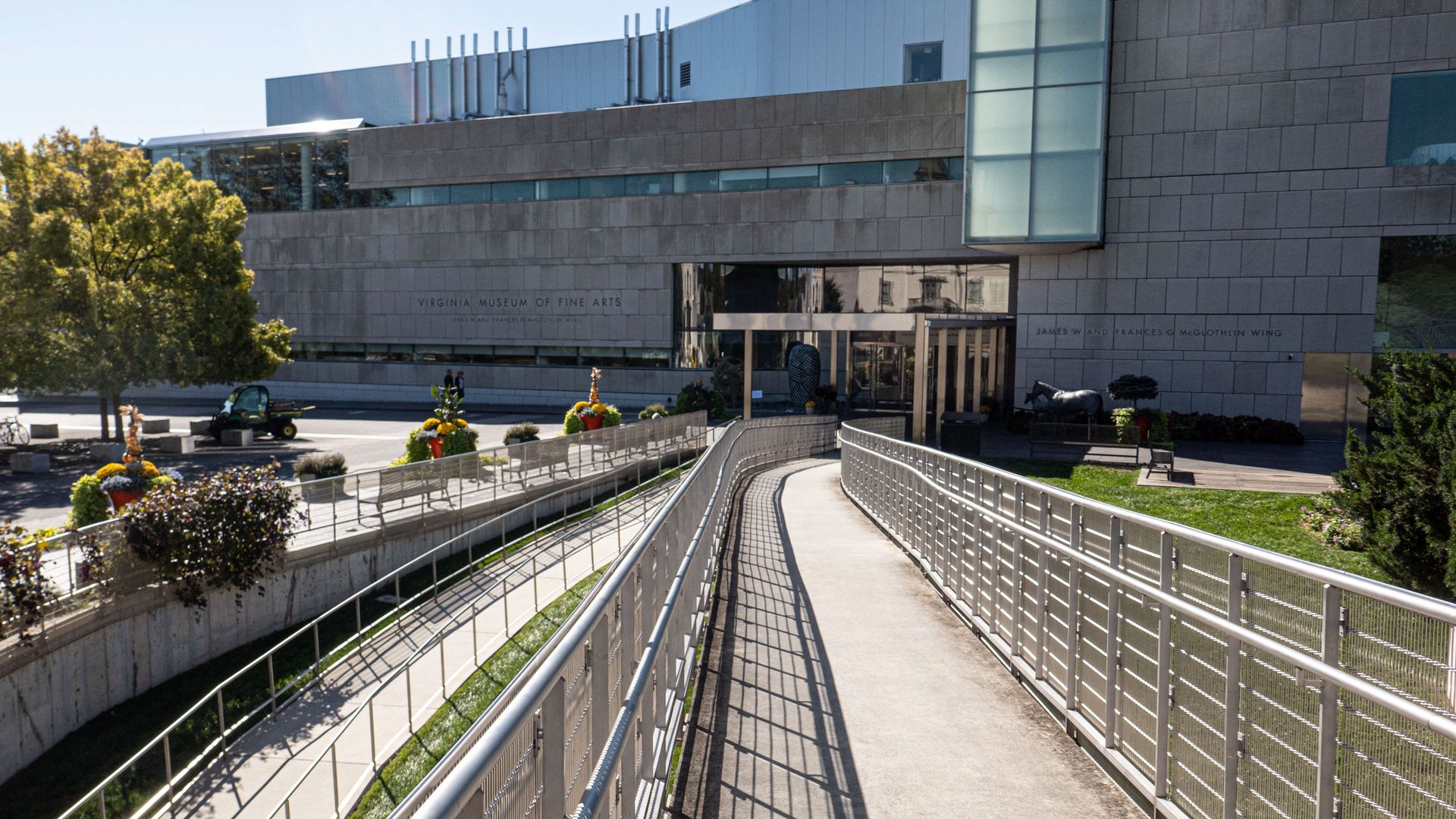 Entrance to the Virginia Museum of Fine Arts, Richmond, Virginia. (Photo by: Robert Knopes/UCG/Universal Images Group via Getty Images)