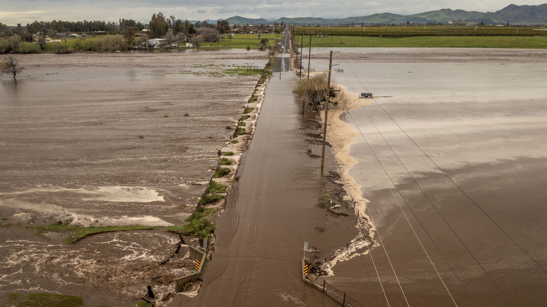 Flooding taking place in Central California from atmospheric river storms in March 2023.