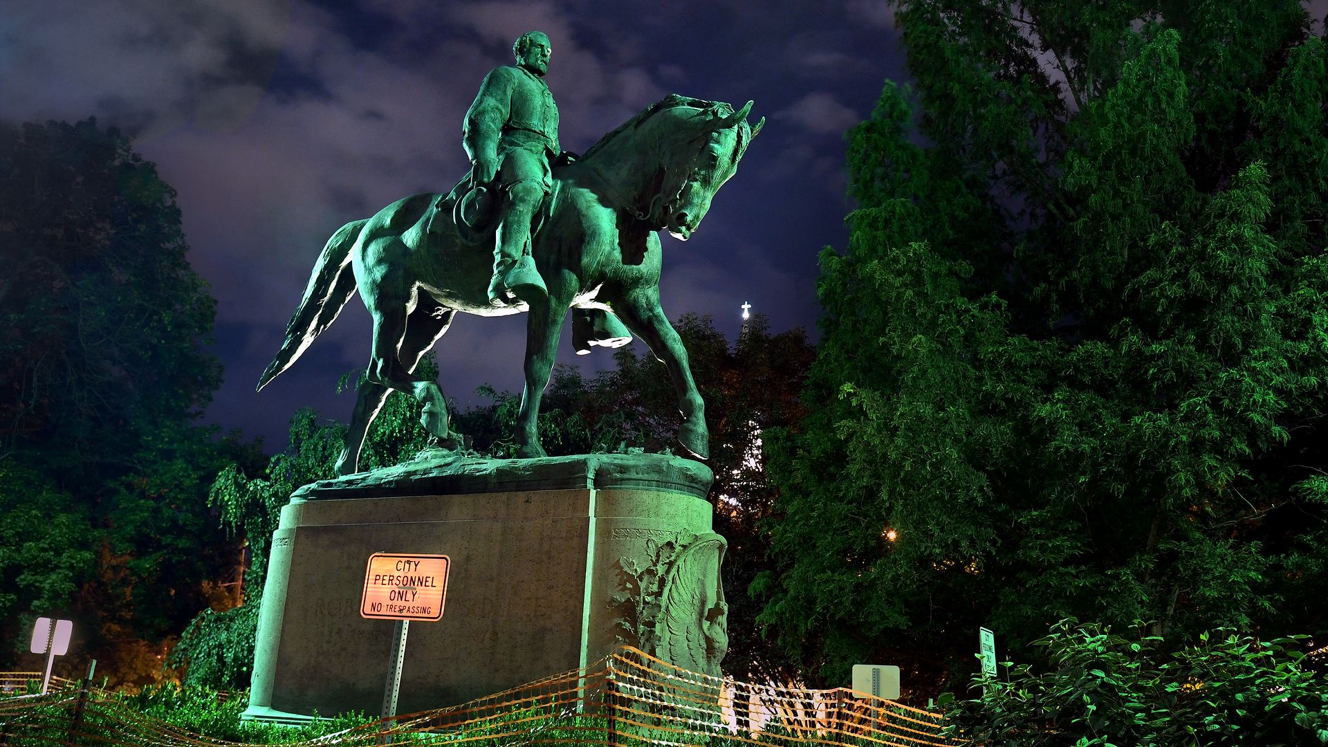 The Robert E. Lee statue in Charlottesville, Virginia. 